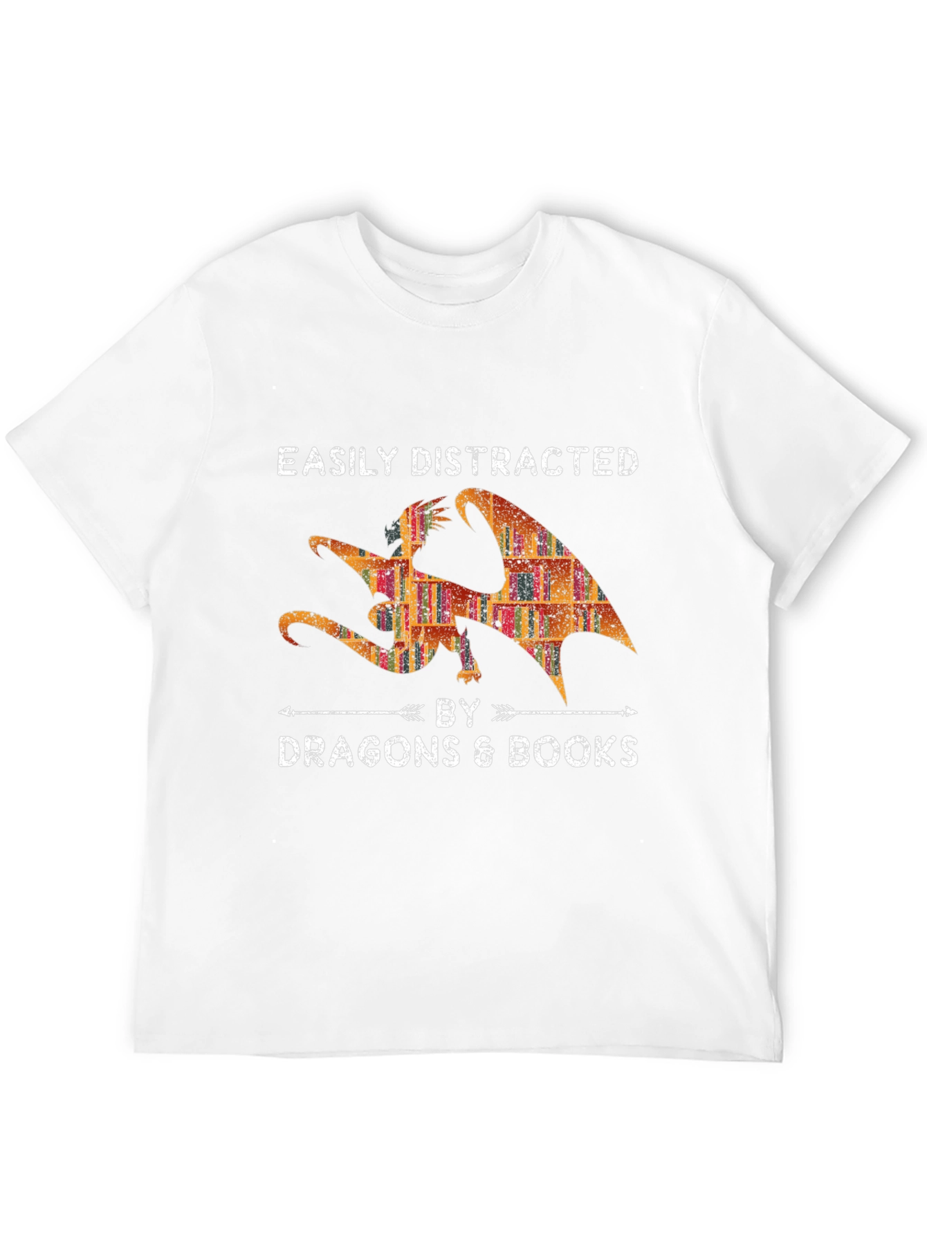 Easily Distracted By Dragons & Books Graphic Tee