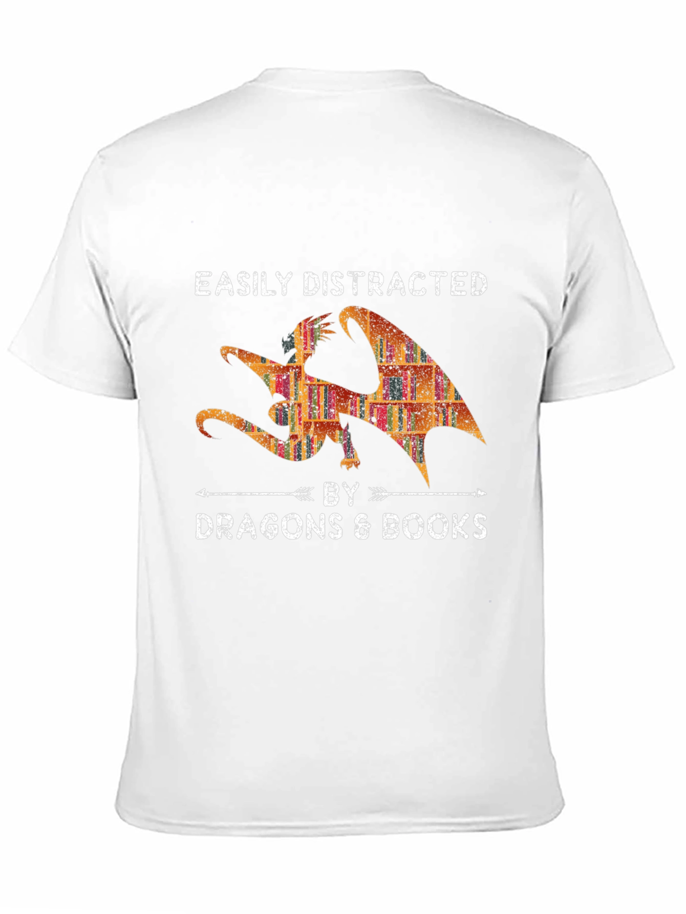 Easily Distracted By Dragons & Books Graphic Tee