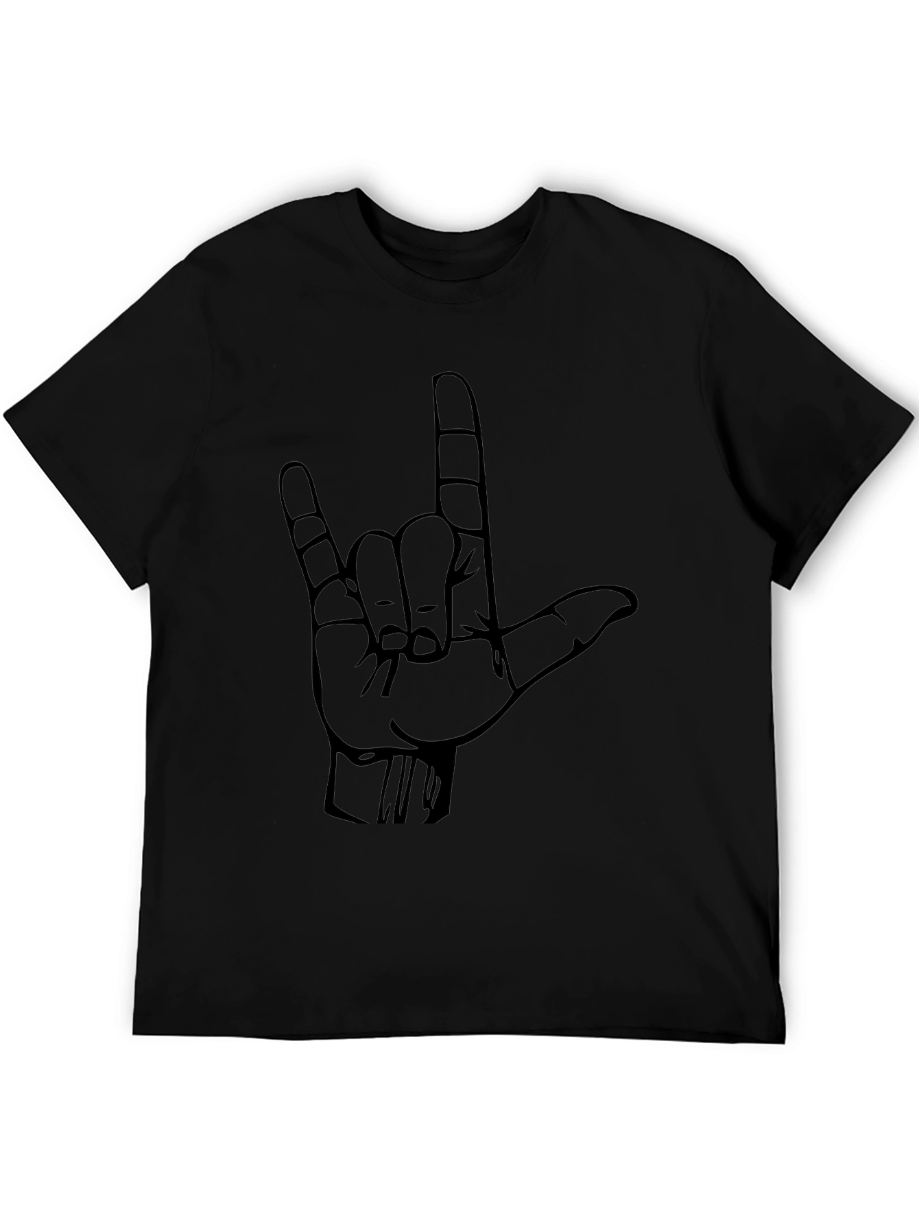 Rock On! Black Graphic Tee - Hand Sign