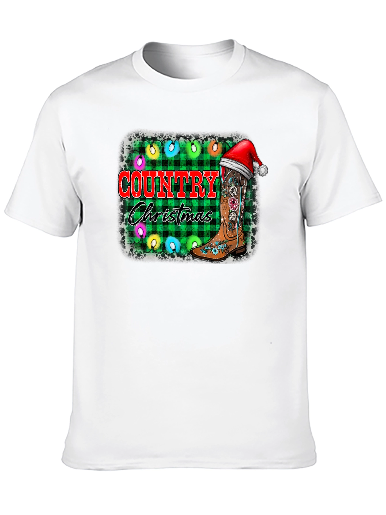 Country Christmas Black T-Shirt