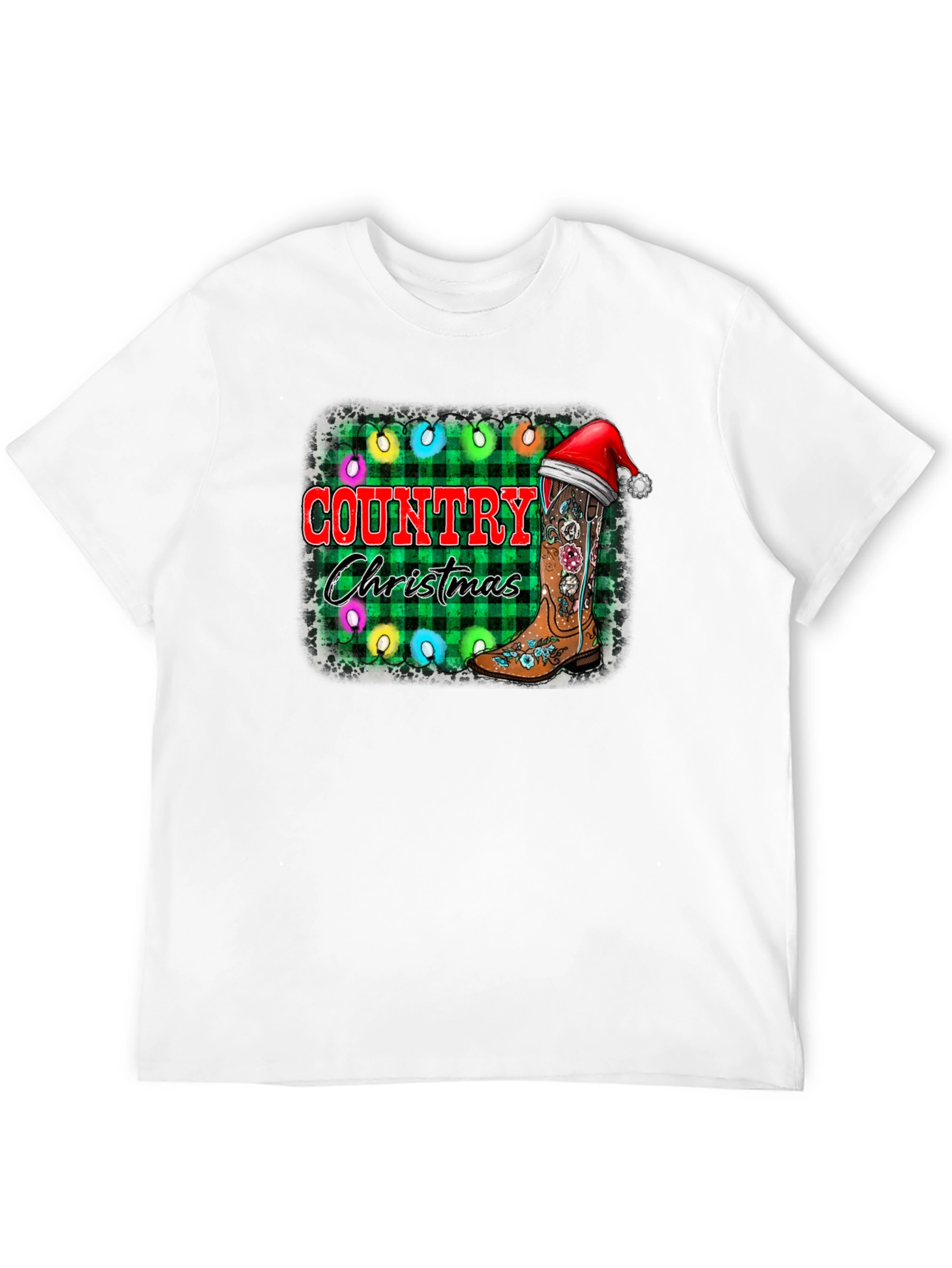 Country Christmas Black T-Shirt