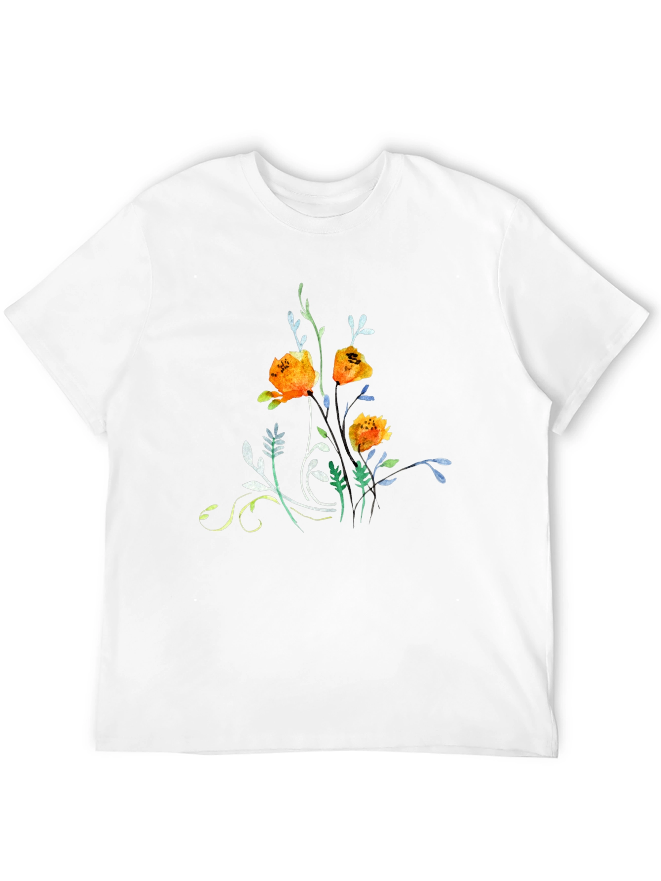 Floral Graphic Print Crew Neck Tee
