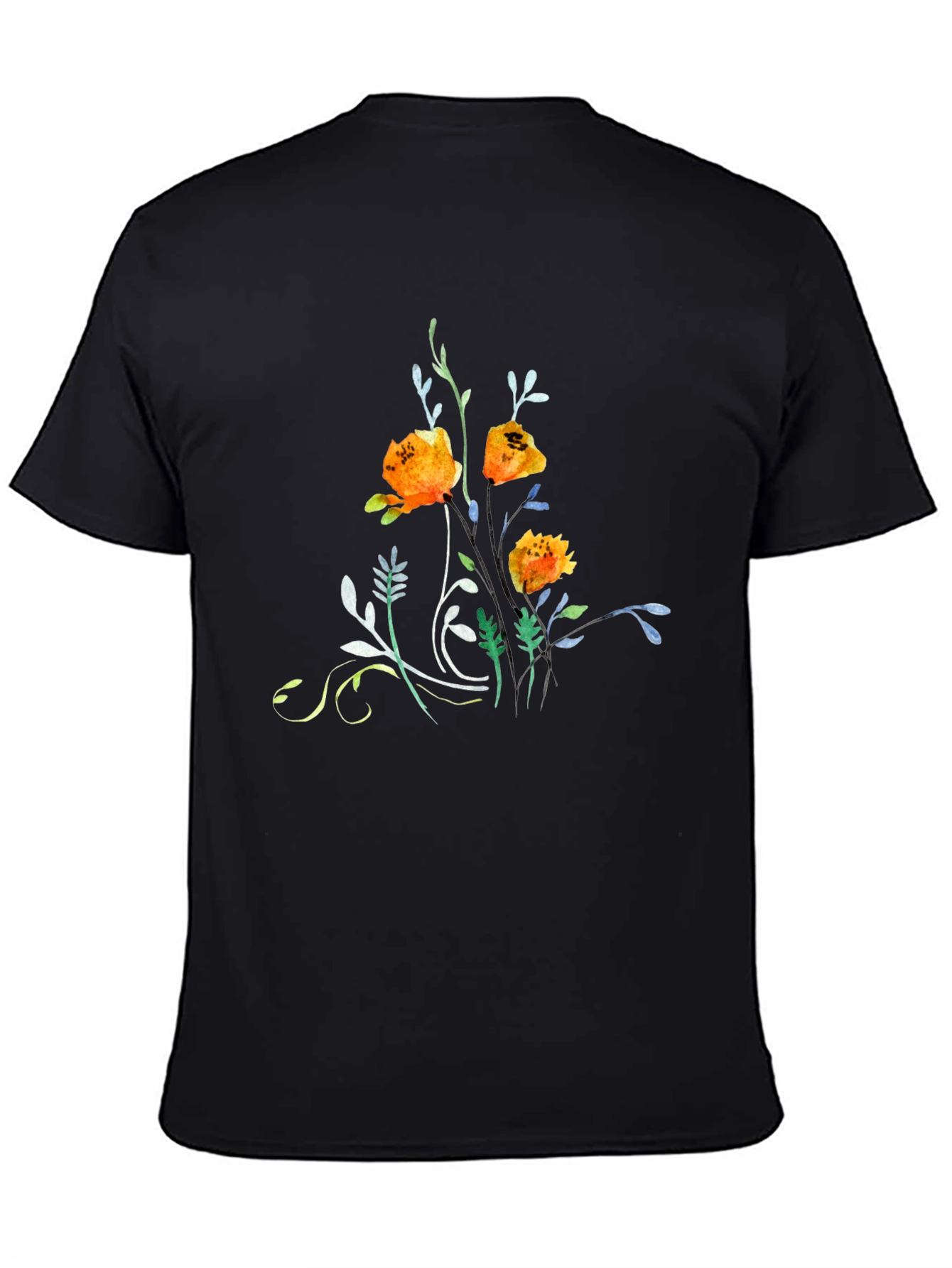 Floral Graphic Print Crew Neck Tee