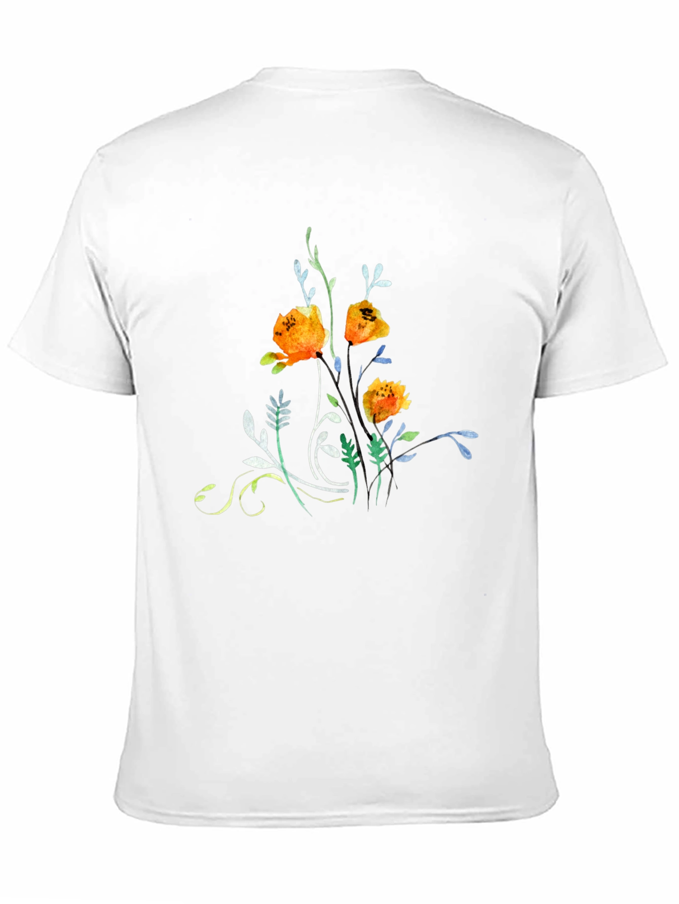 Floral Graphic Print Crew Neck Tee