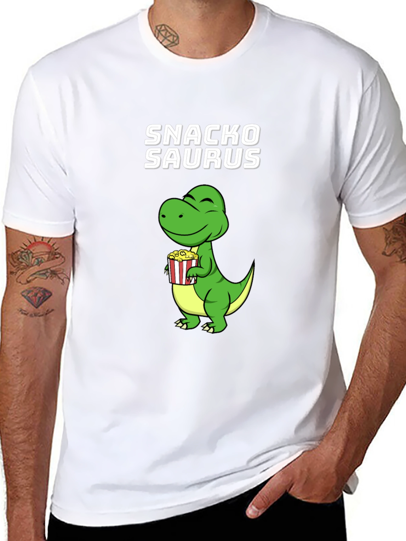 Snackosaurus T-Shirt: Funny Dinosaur Tee