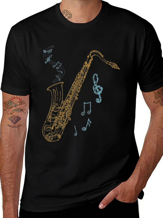Saxophone Graphic Tee - Music Lover T-Shirt