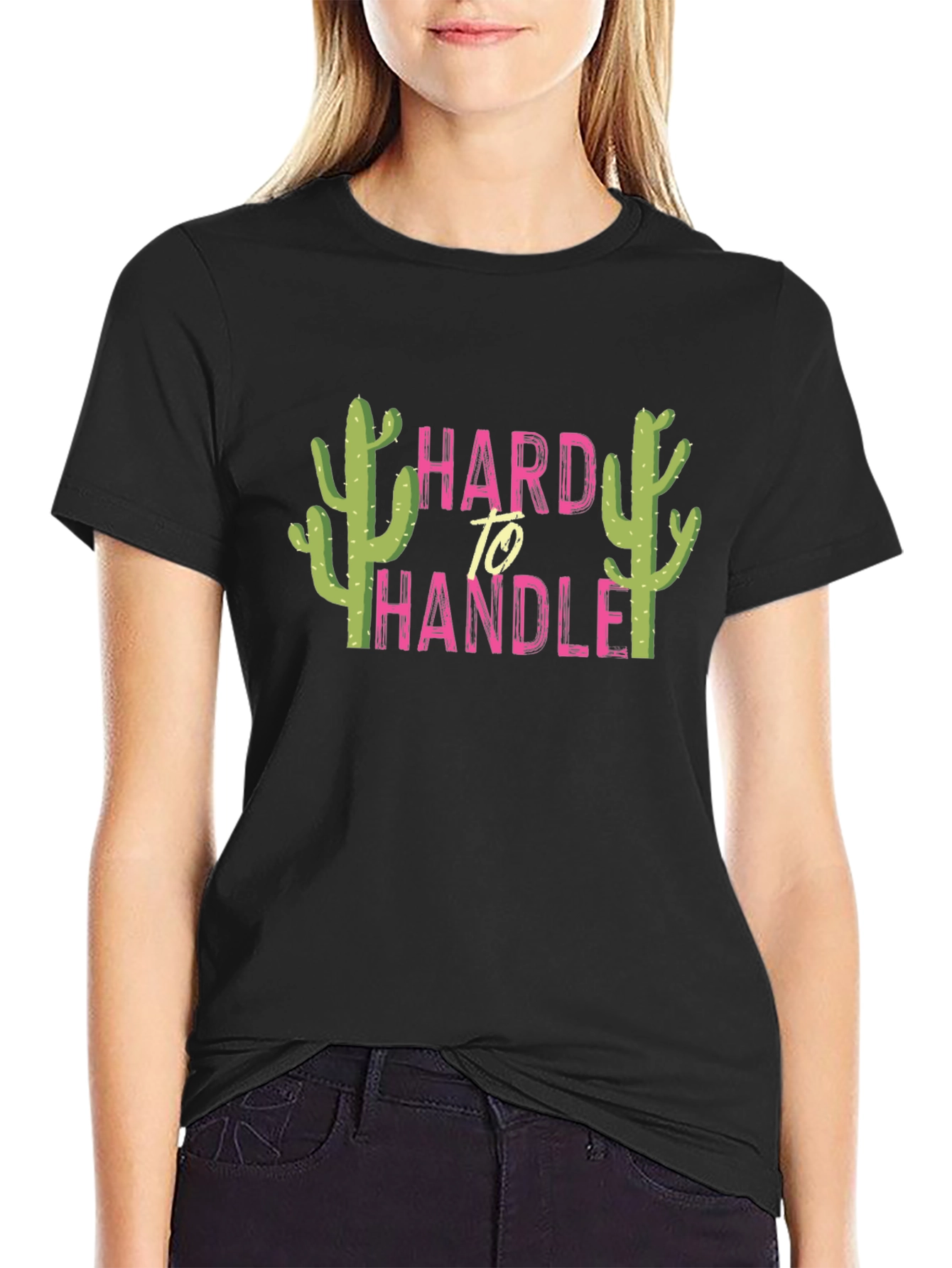 Hard To Handle Cactus Graphic Tee - Black