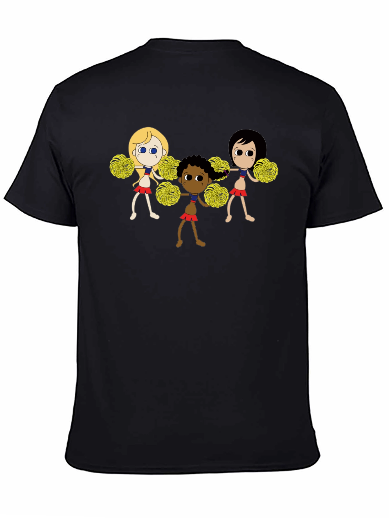 Cheerleader Squad Graphic Black T-Shirt