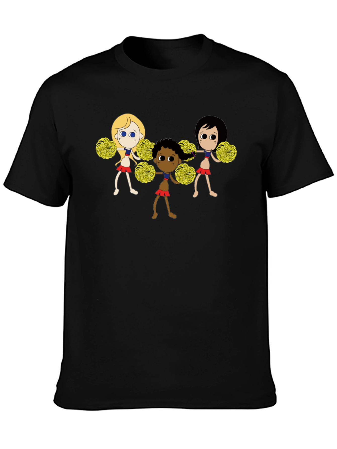 Cheerleader Squad Graphic Black T-Shirt