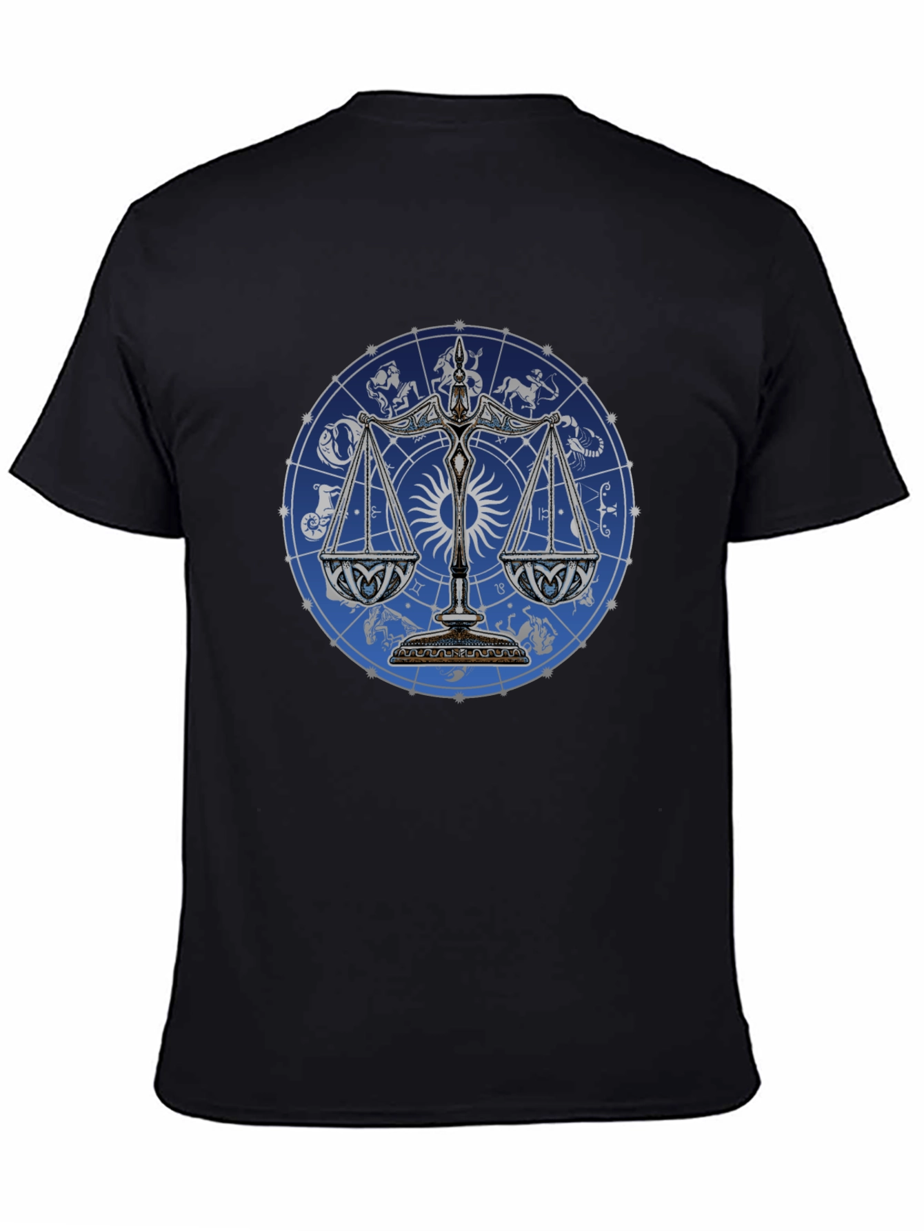 Libra Zodiac Astrology T-Shirt - Black