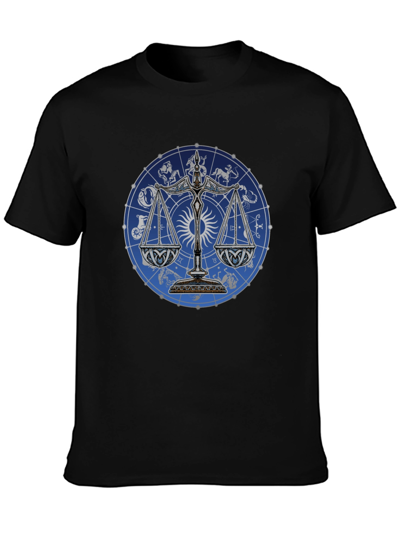 Libra Zodiac Astrology T-Shirt - Black