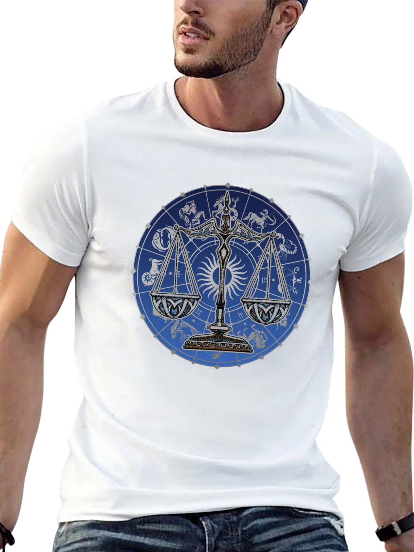 Libra Zodiac Astrology T-Shirt - Black