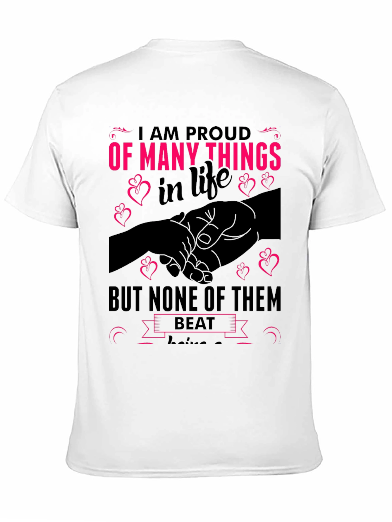 Proud Parent Black Graphic T-Shirt