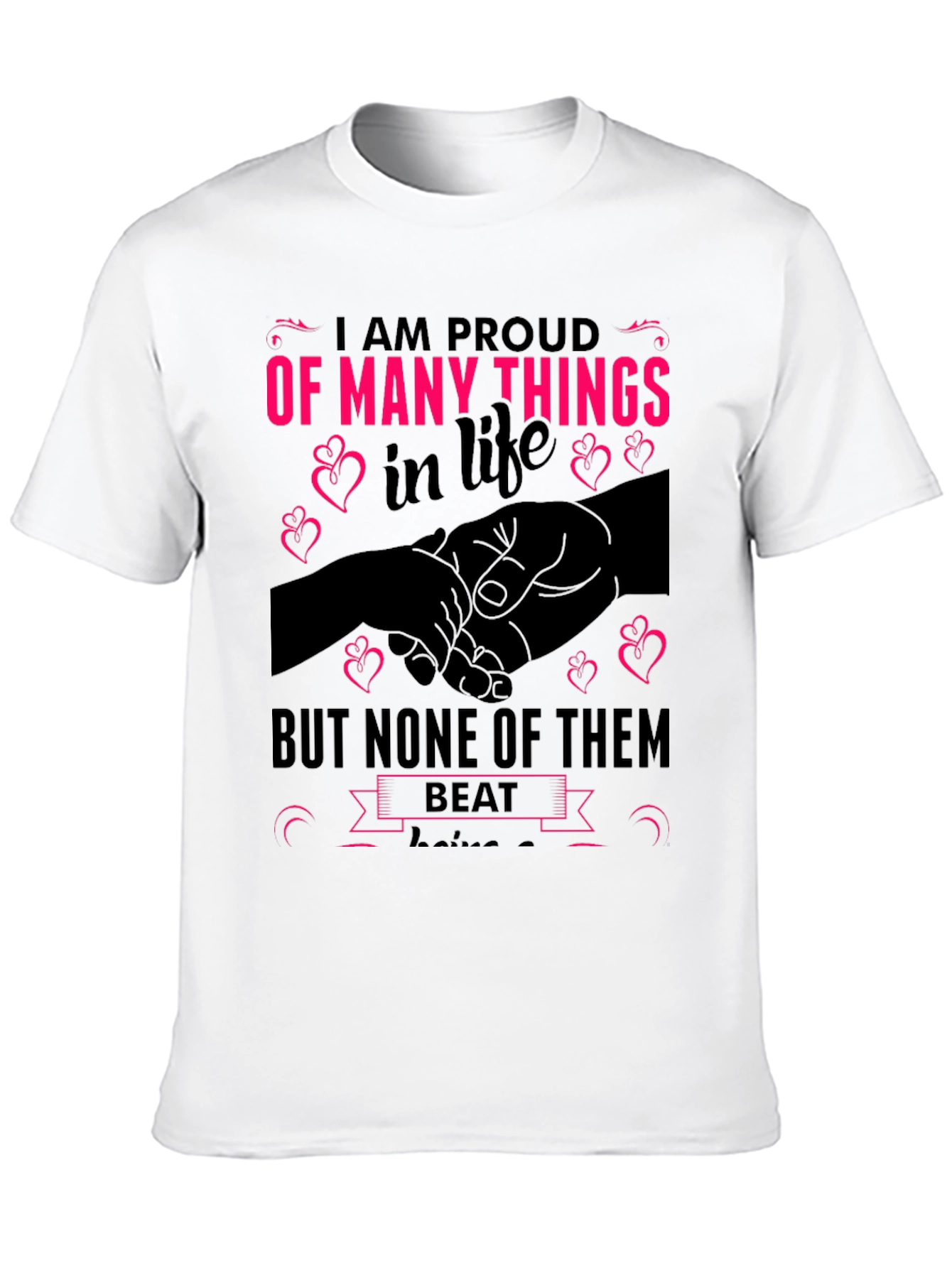 Proud Parent Black Graphic T-Shirt