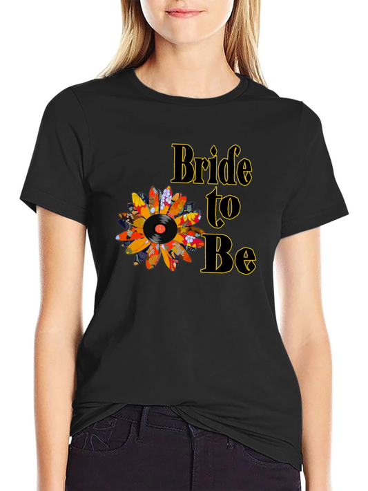 Bride to Be Sunflower Vinyl Record Graphic Tee