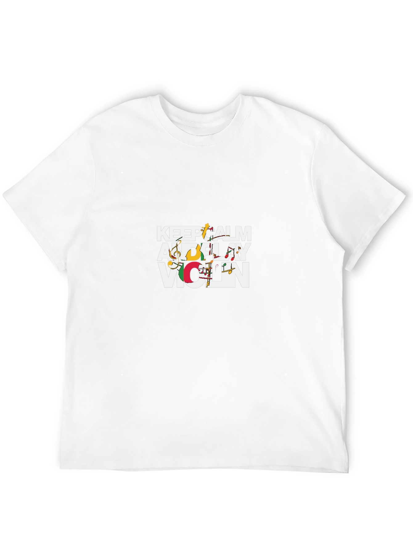Keep Calm and Play Violin Graphic Tee - Black