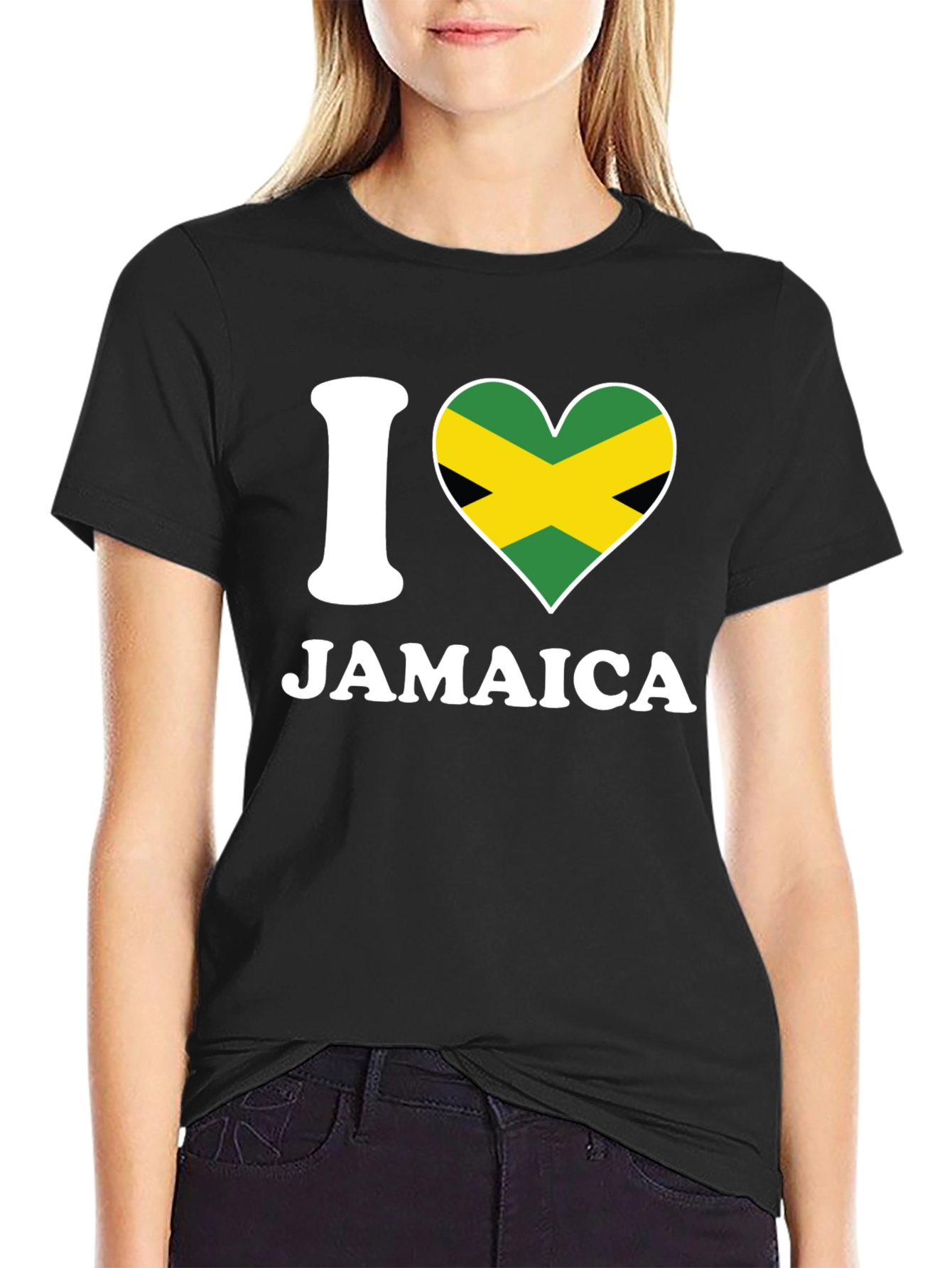 I Heart Jamaica T-Shirt - Black