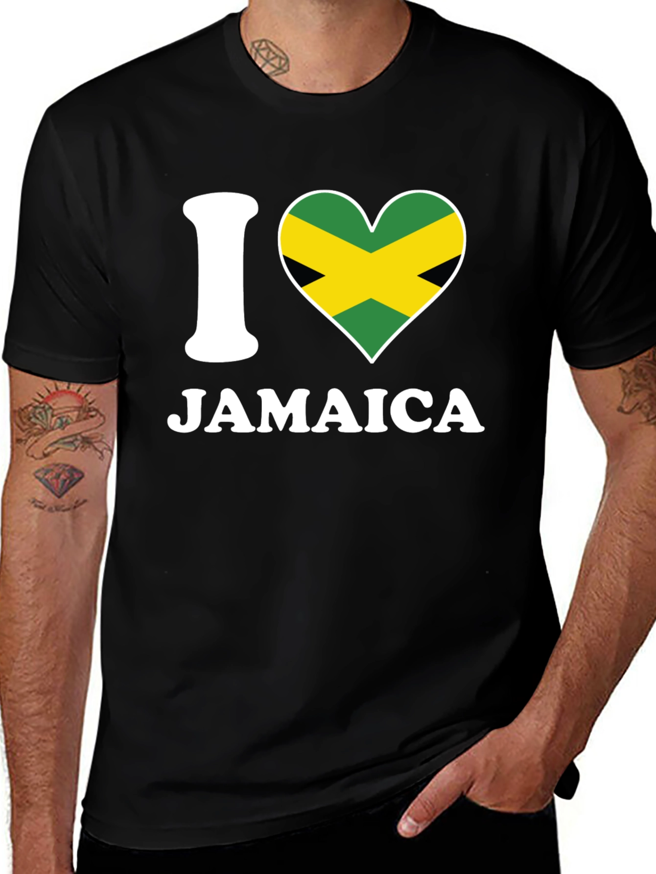I Heart Jamaica T-Shirt - Black