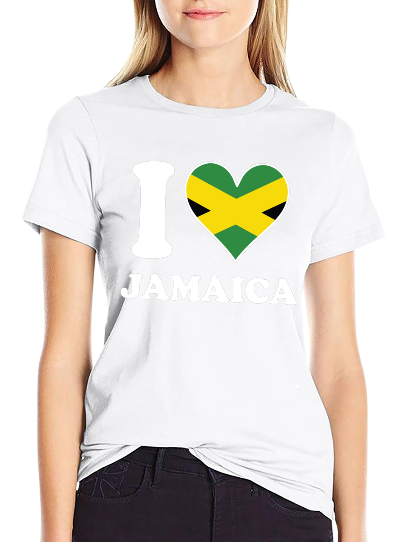 I Heart Jamaica T-Shirt - Black