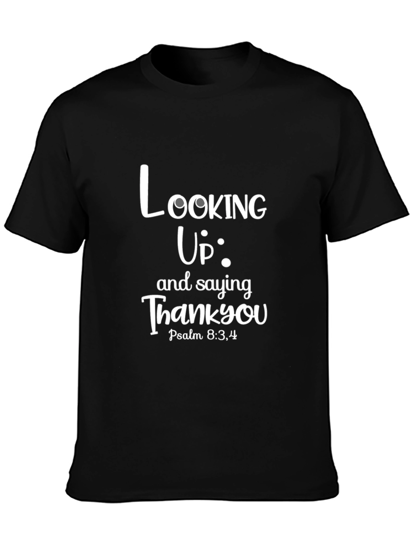 Looking Up Thank You Black T-Shirt