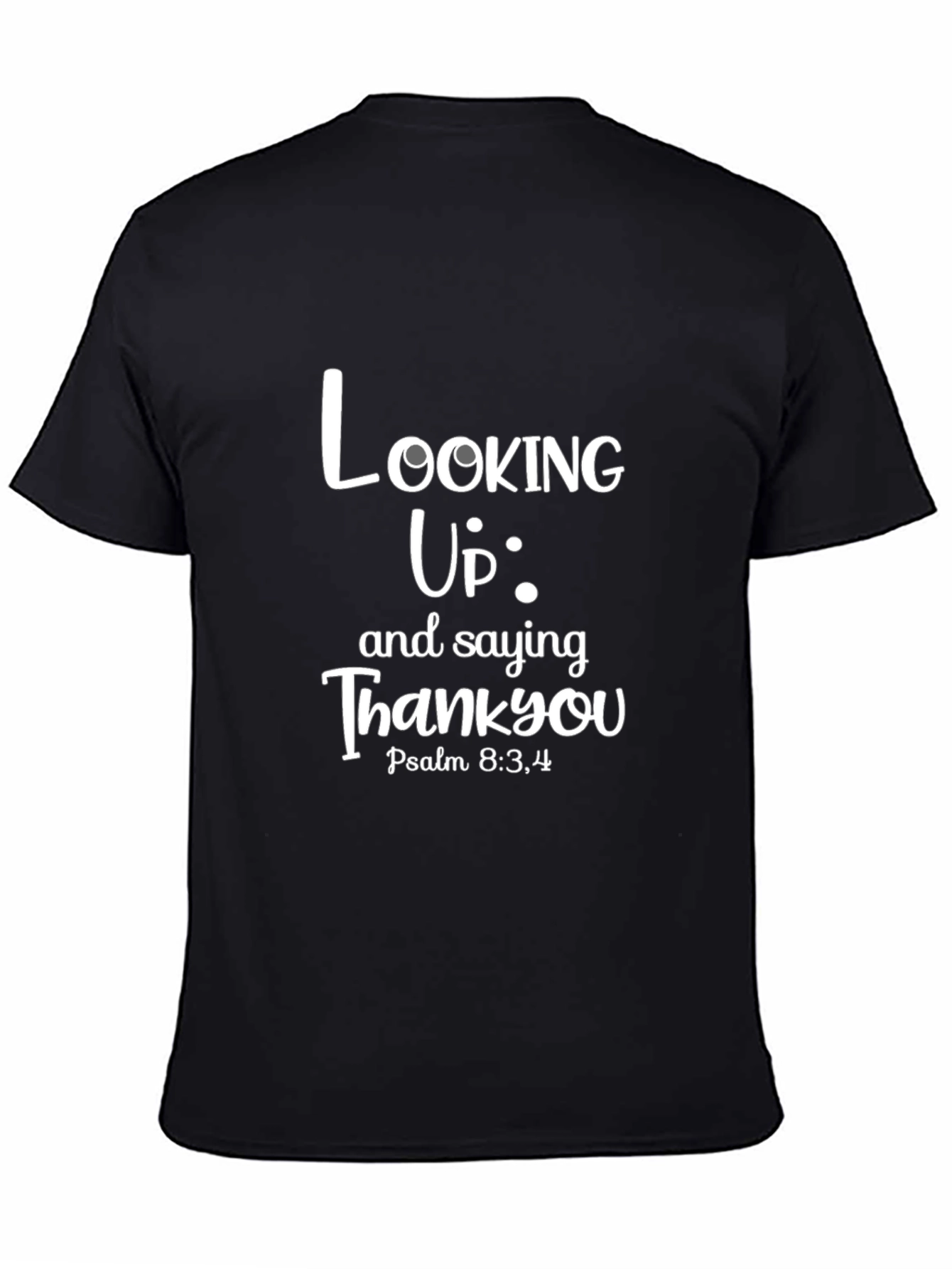 Looking Up Thank You Black T-Shirt