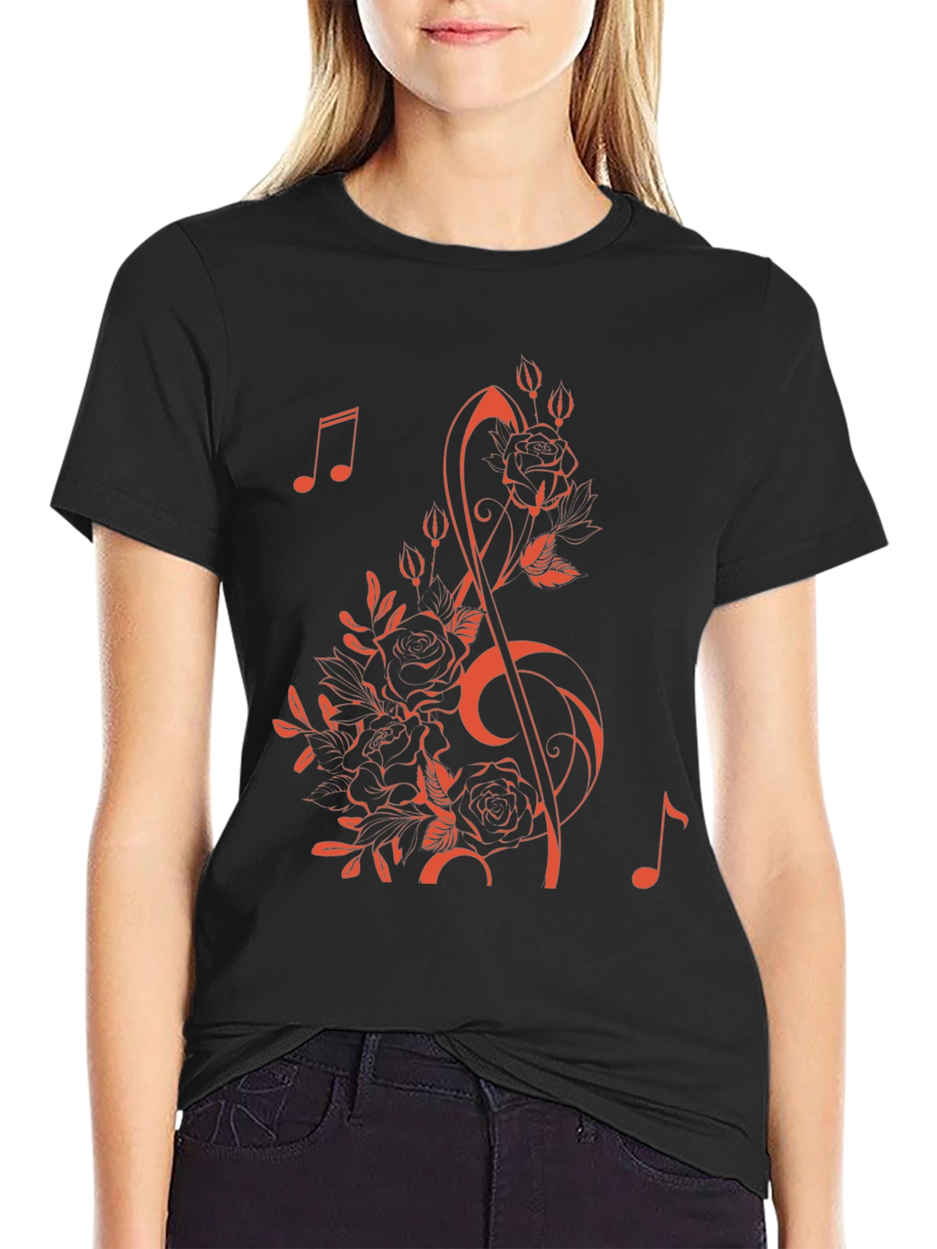 Floral Music Note T-Shirt - Stylish & Unique