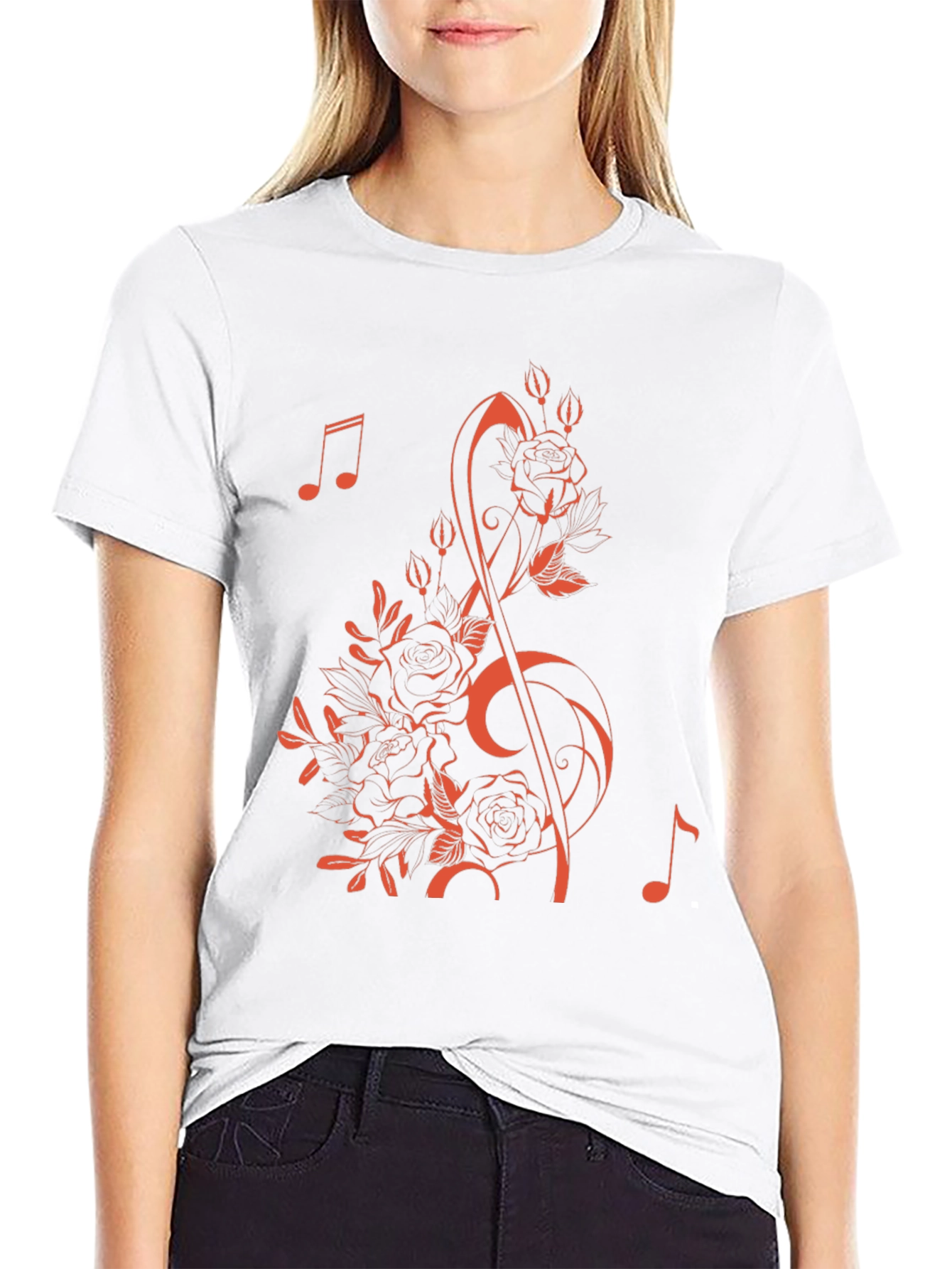 Floral Music Note T-Shirt - Stylish & Unique