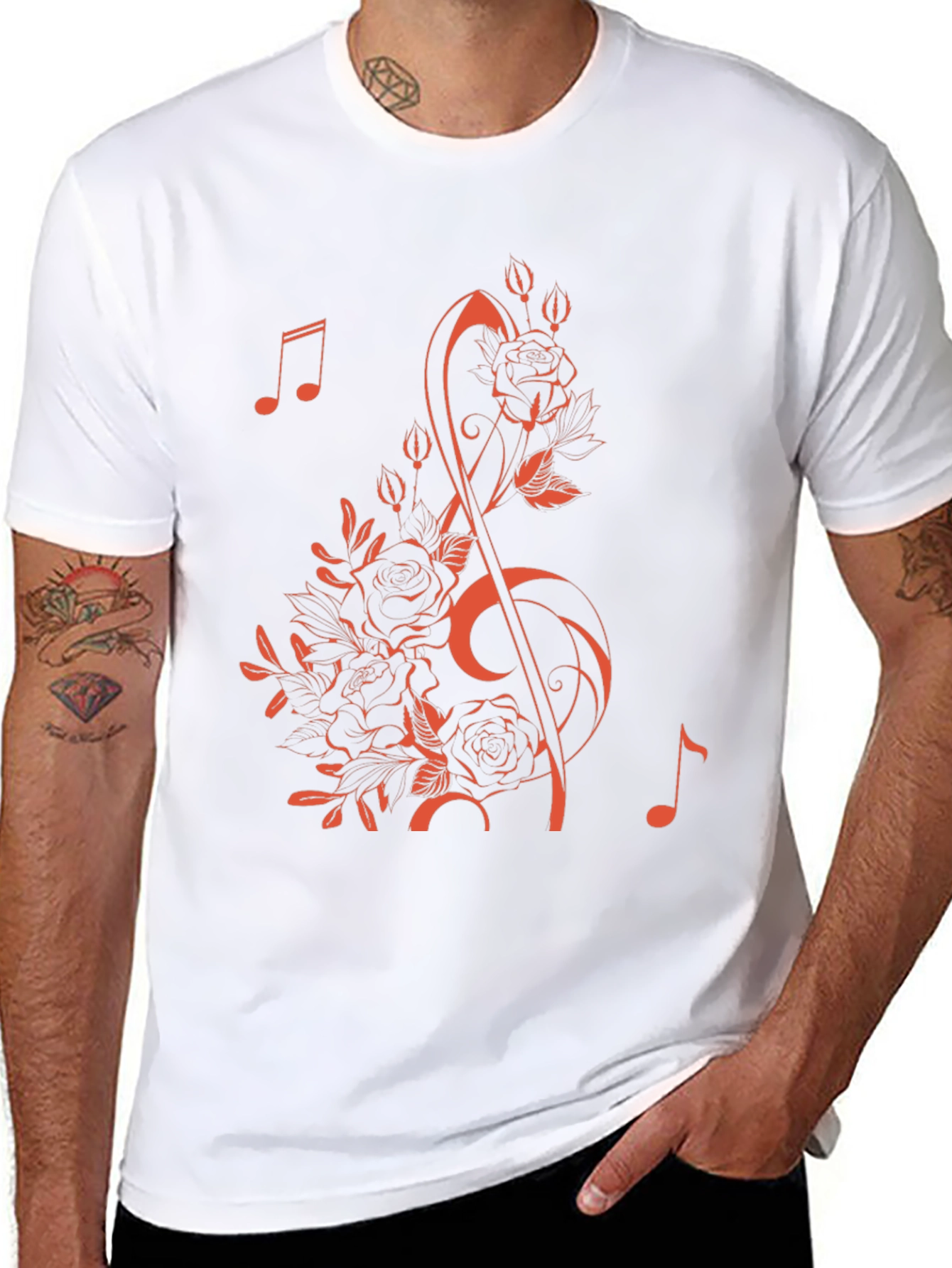 Floral Music Note T-Shirt - Stylish & Unique