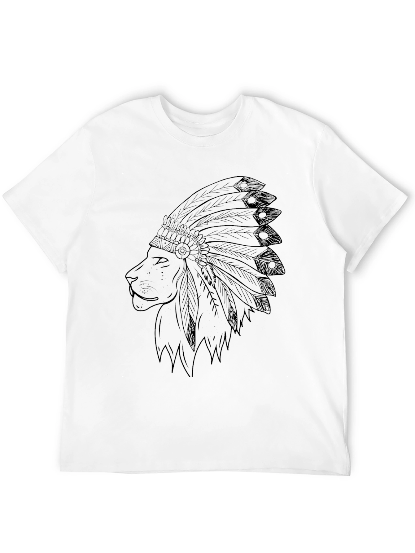 Lion Headdress Mens Black Graphic Tee