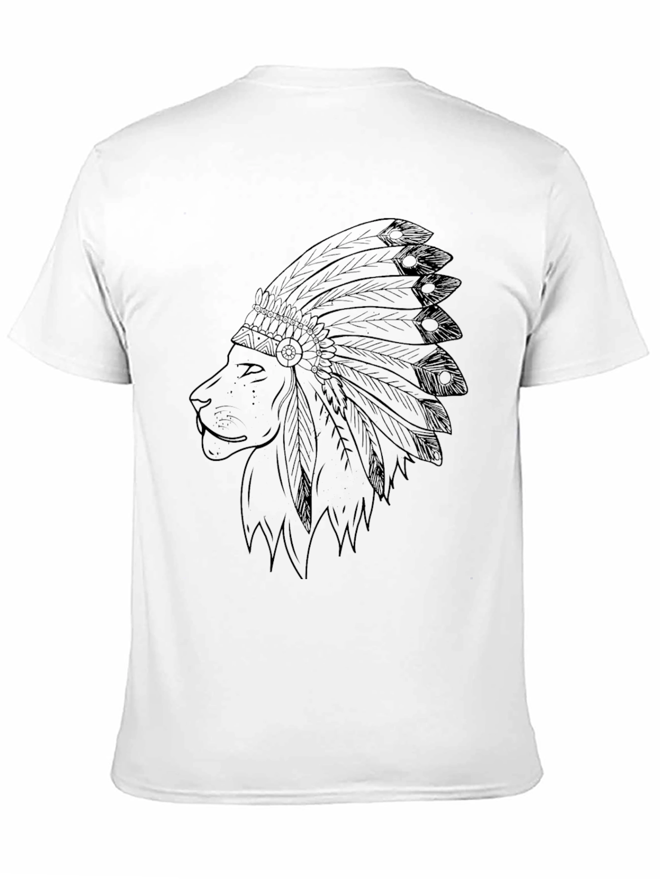 Lion Headdress Mens Black Graphic Tee