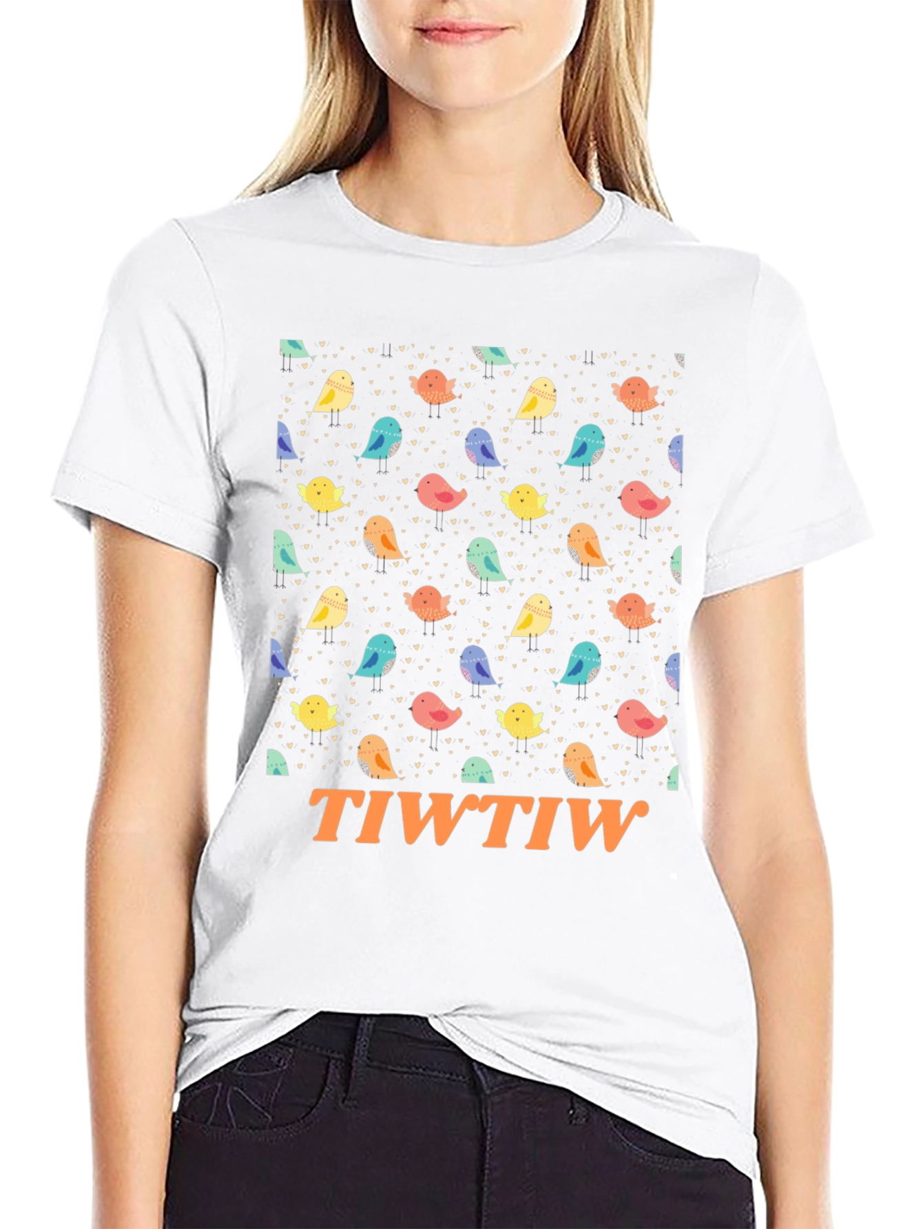 TIWTIW Bird Pattern Tee