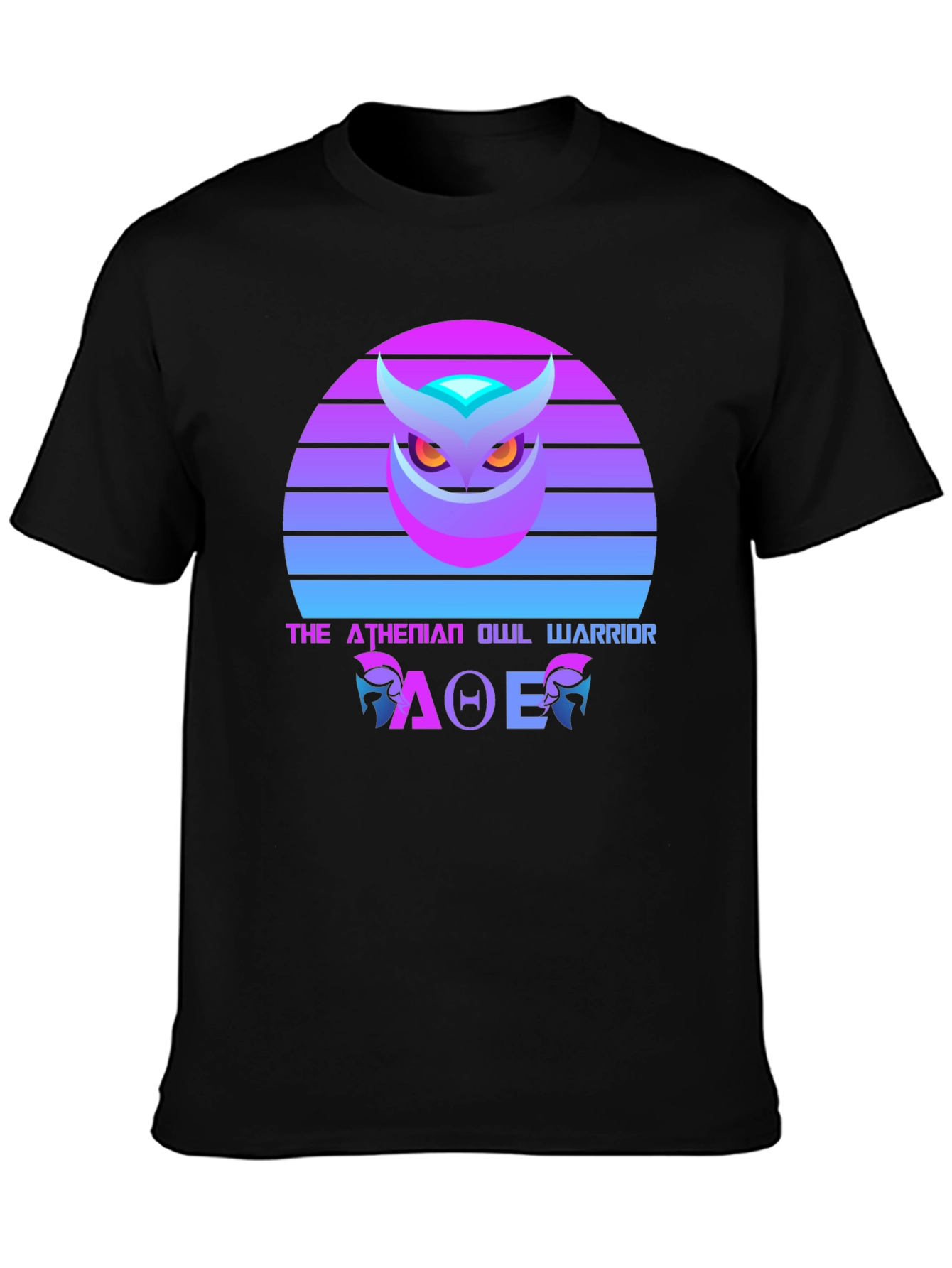 Athenian Owl Warrior T-Shirt - Retro Design