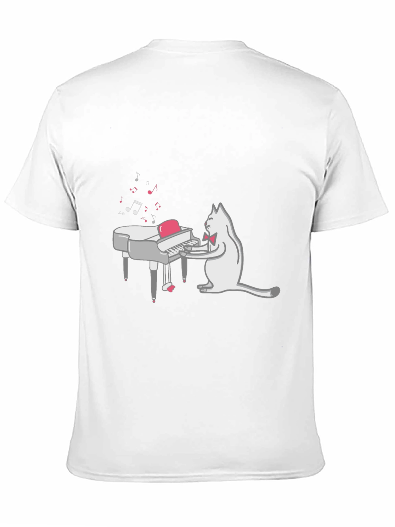 Cool Cat Piano Player Graphic T-Shirt