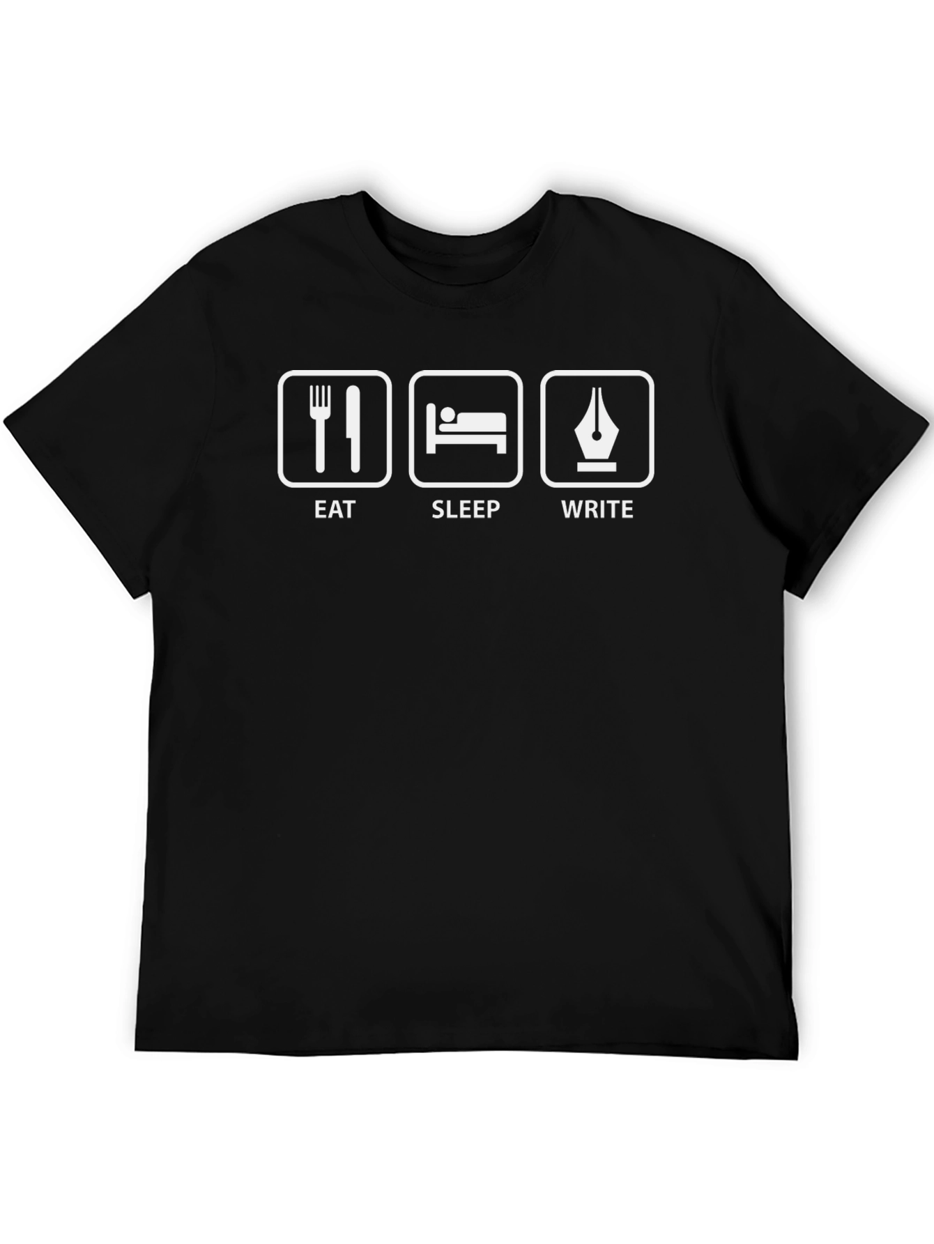Eat Sleep Write Black T-Shirt