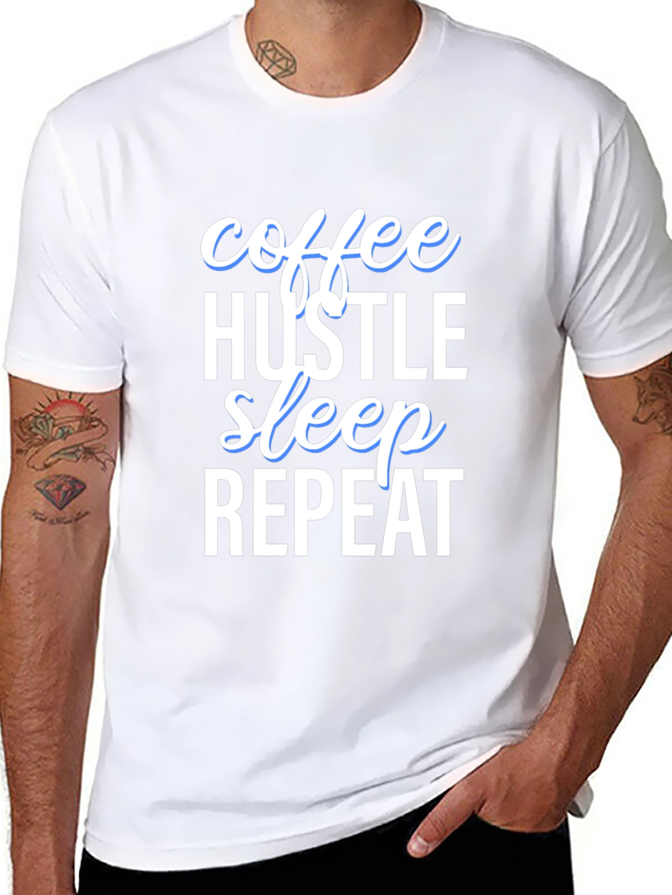 Coffee Hustle Sleep Repeat Graphic Tee