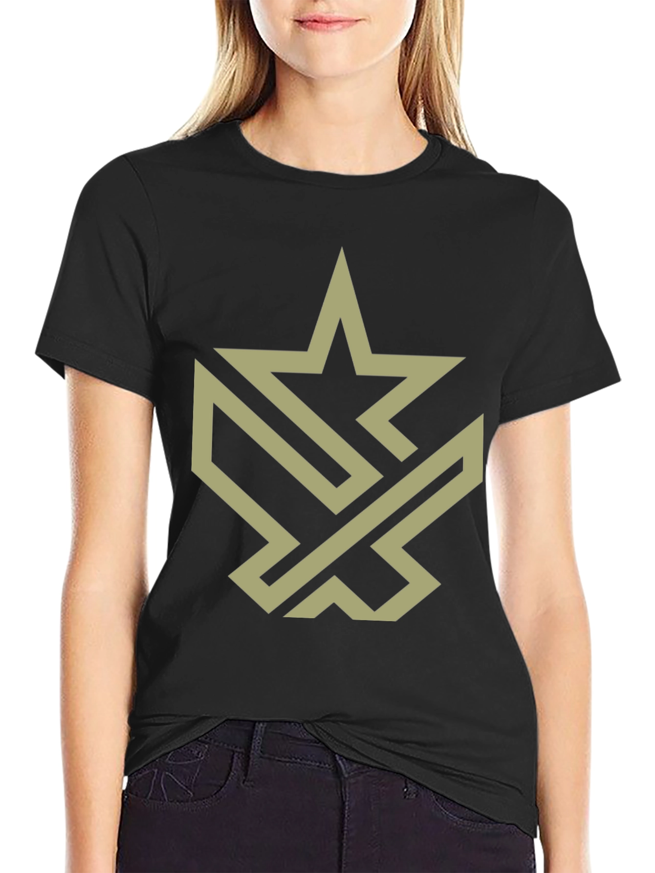 Abstract Star Graphic Tee - Modern Style