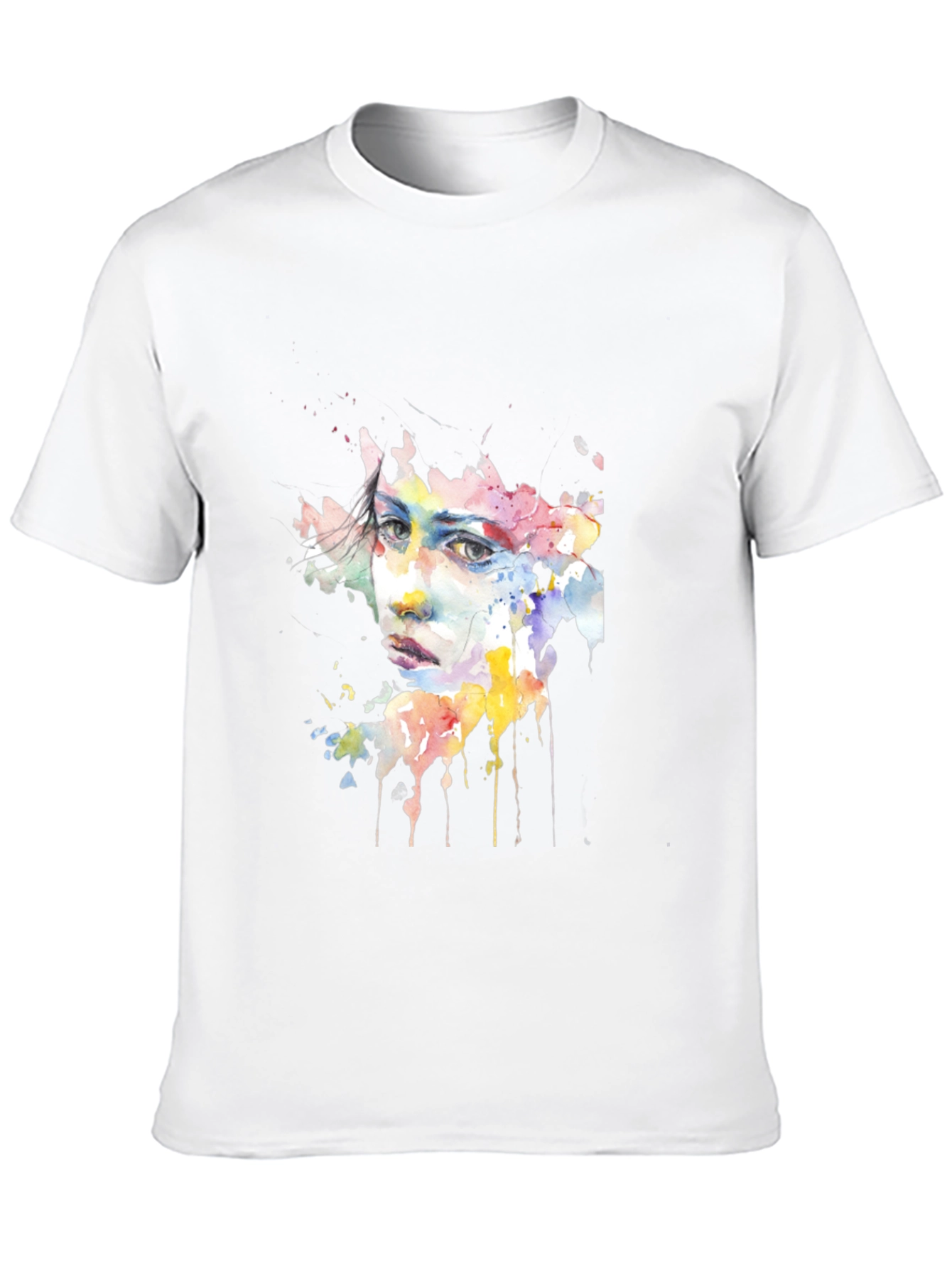 Watercolor Face Black Tee