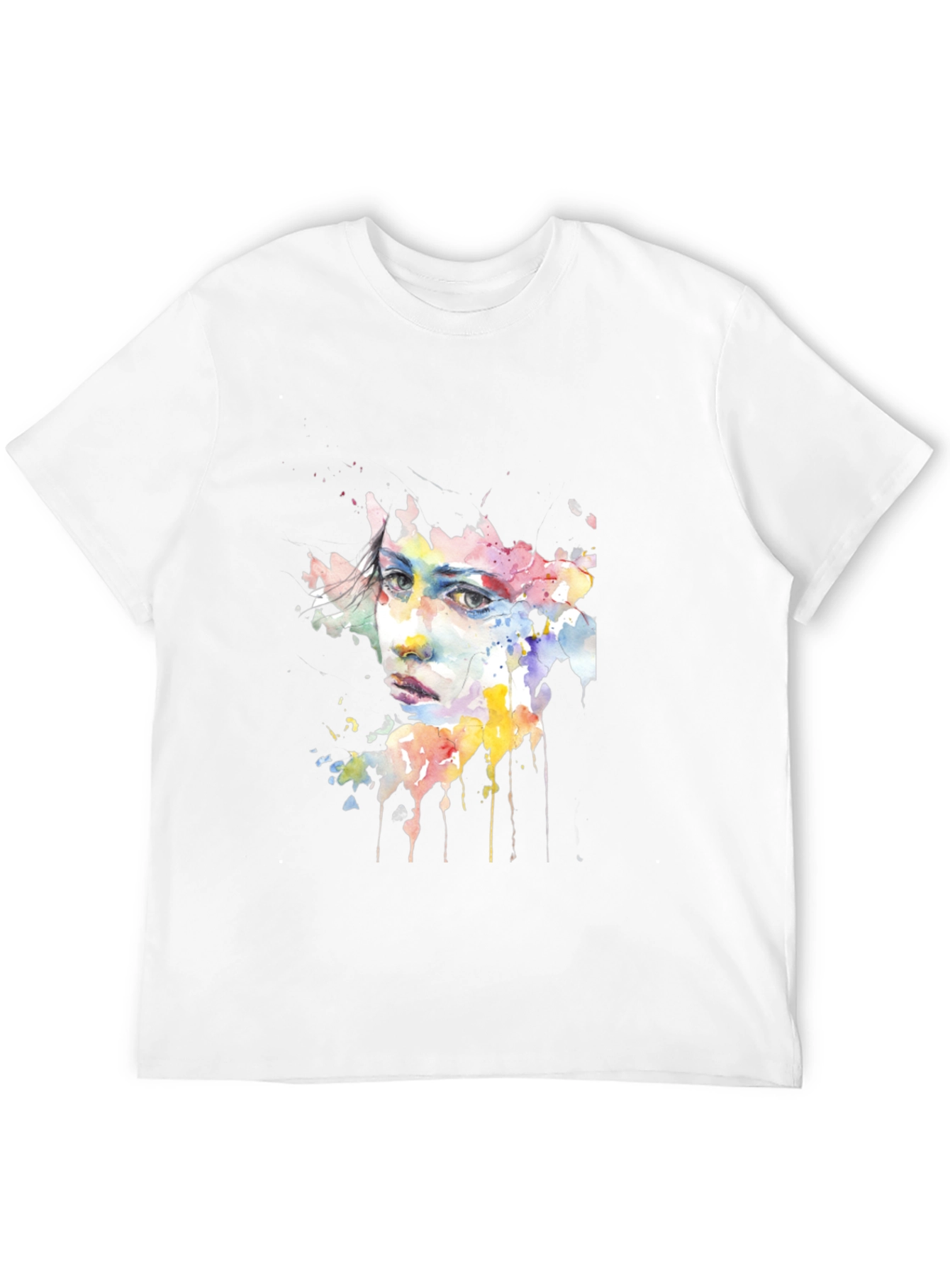 Watercolor Face Black Tee