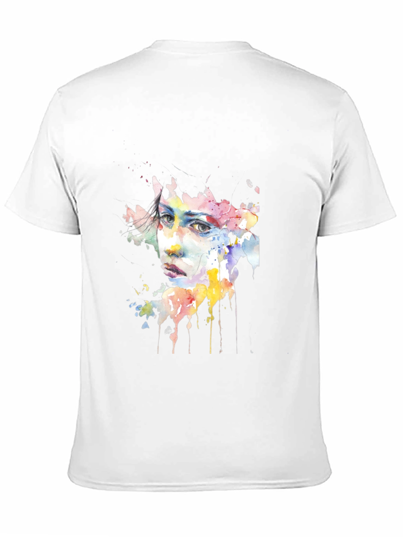 Watercolor Face Black Tee