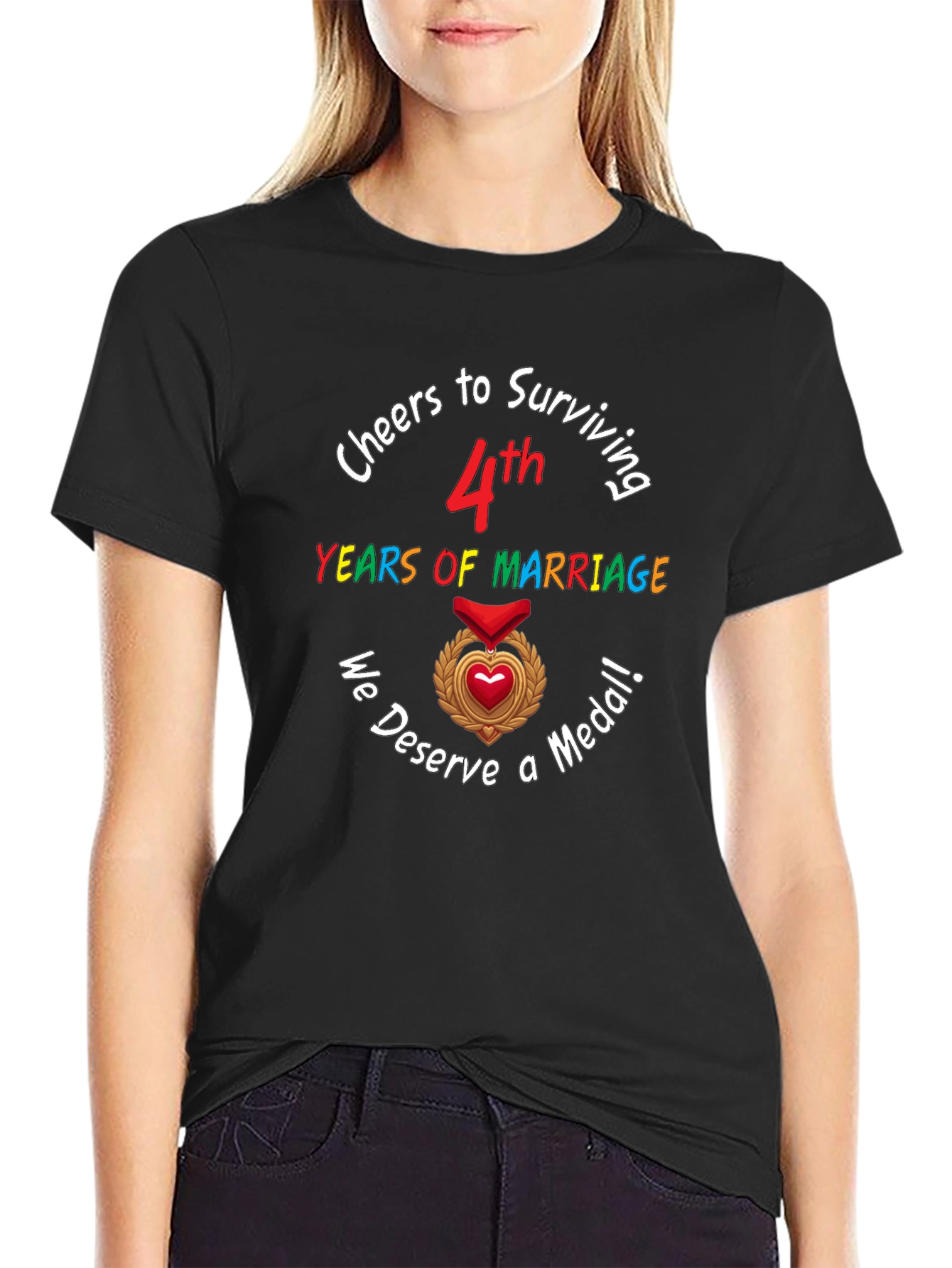 Cheers to 4th Marriage Anniversary T-Shirt