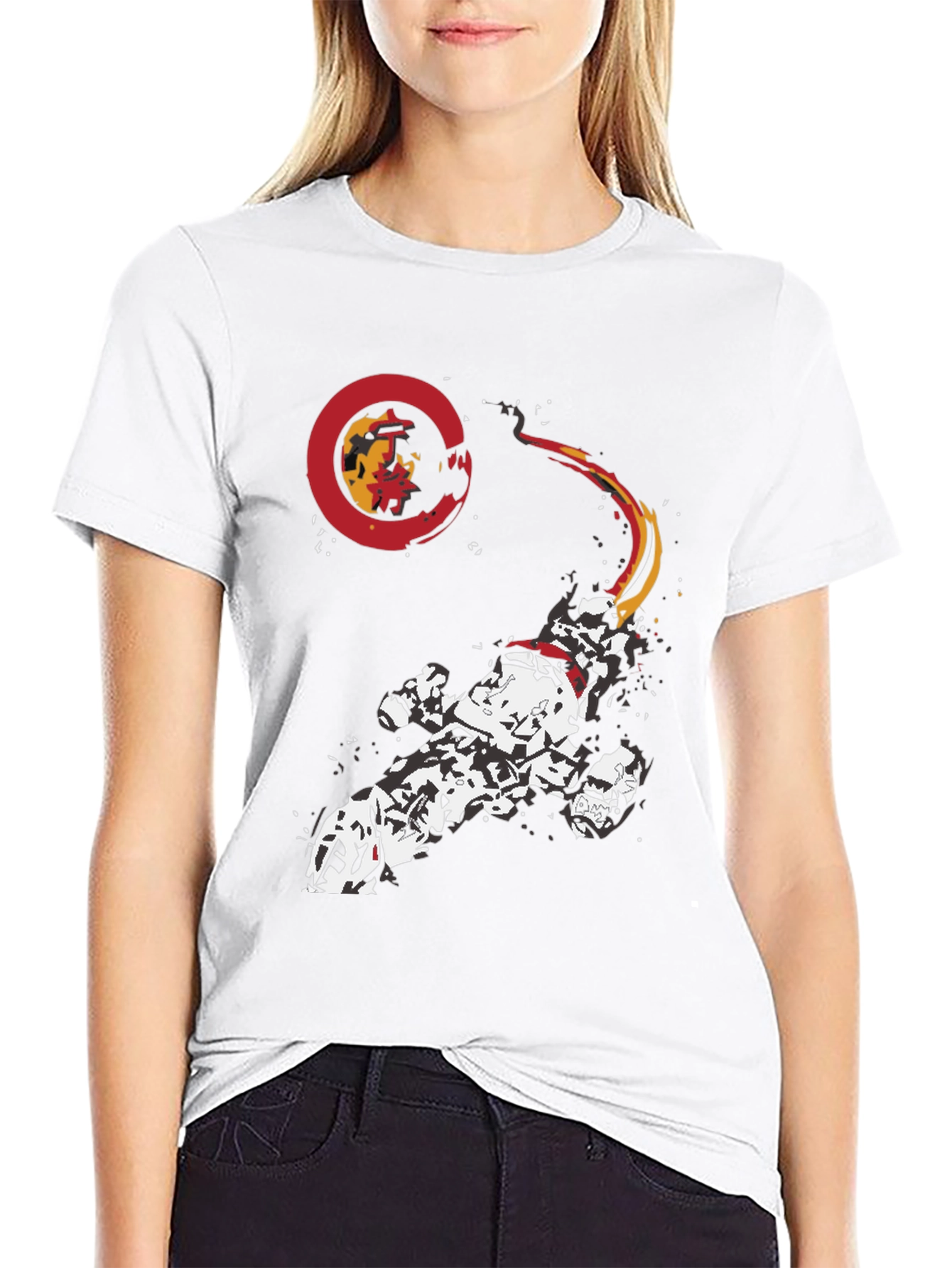 Sci-Fi Spaceship Graphic Tee - Black Cotton Blend