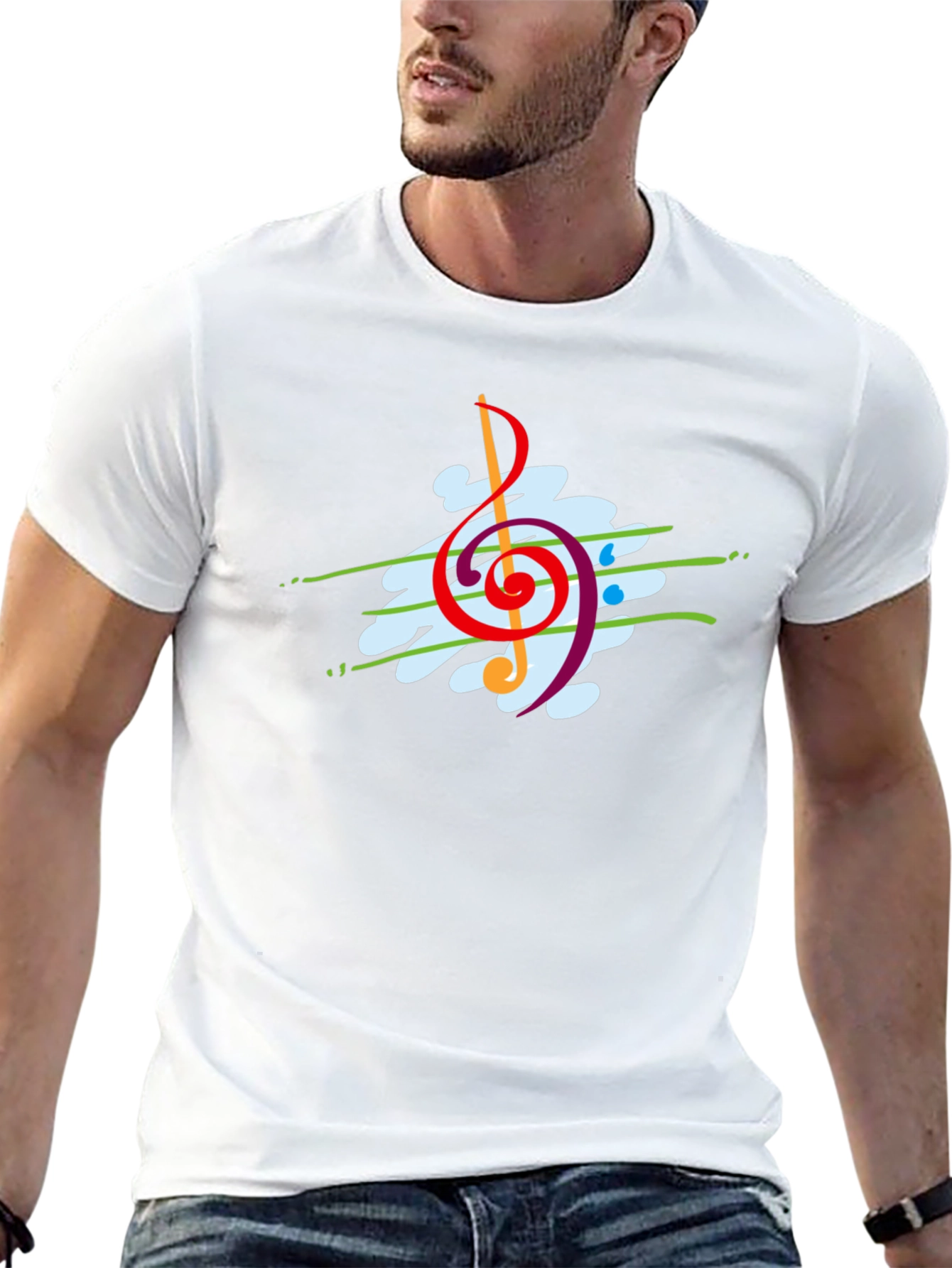 Abstract Music Clef Graphic T-Shirt