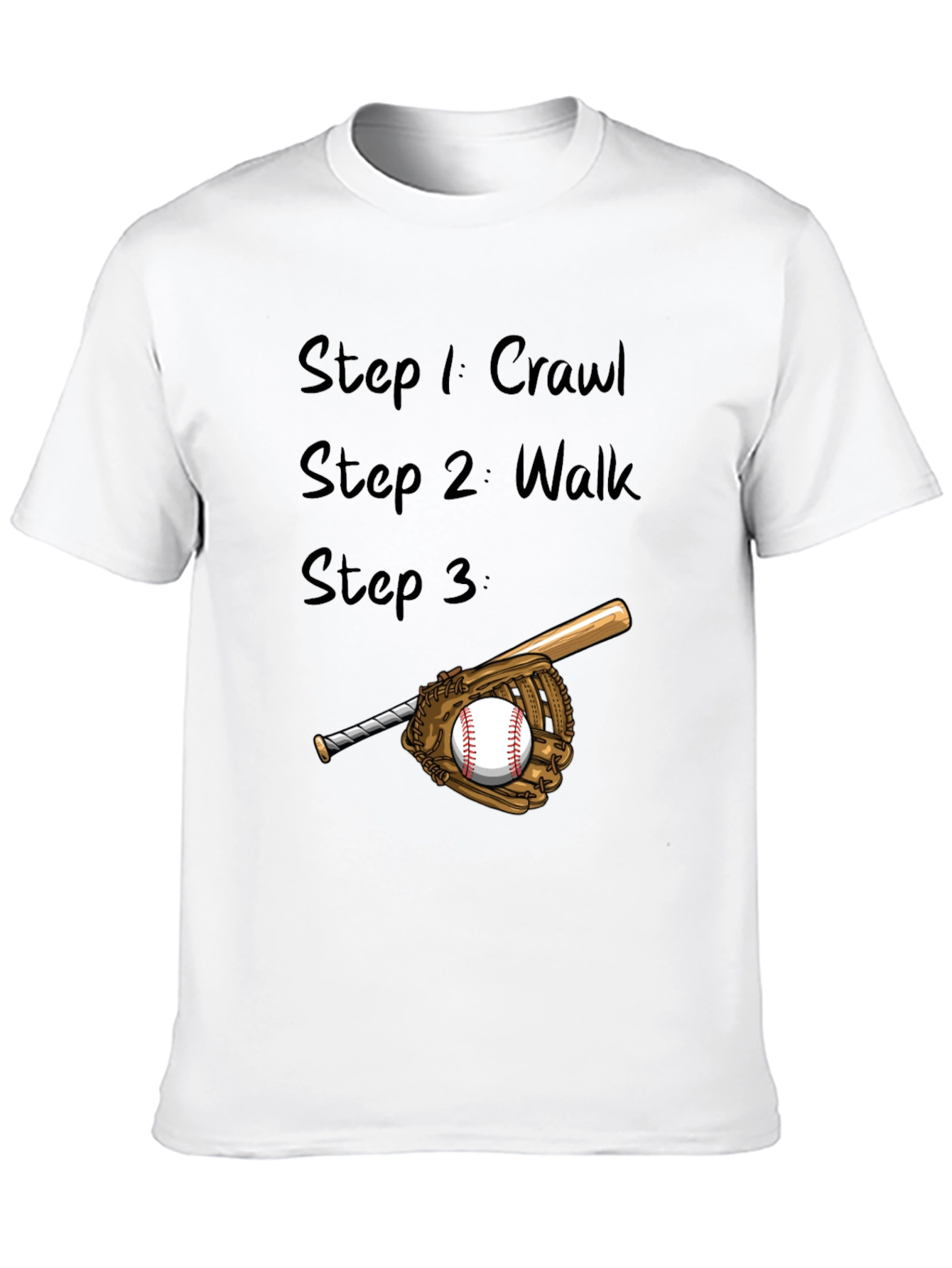Baseball Steps Mens Black T-Shirt