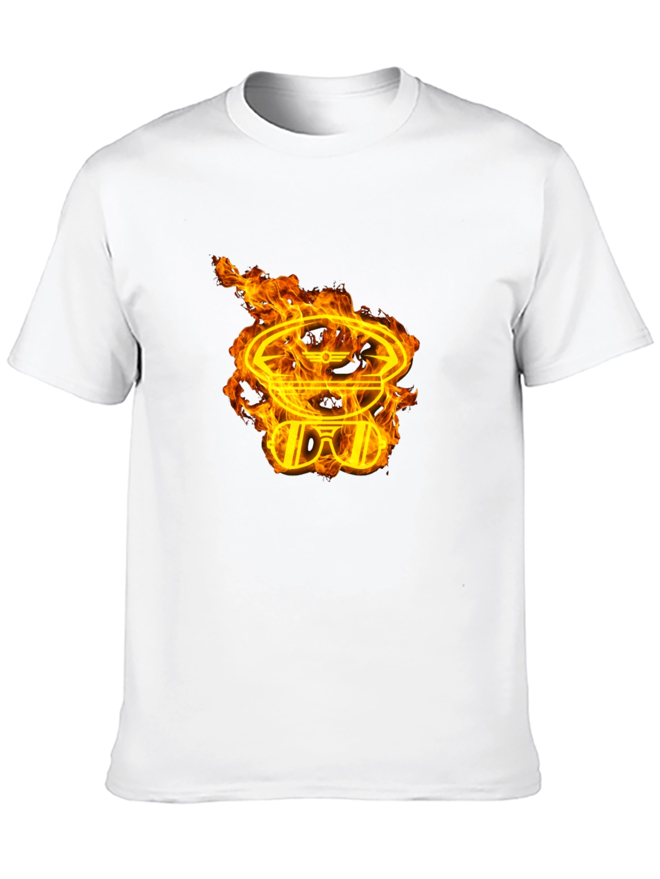 Fiery Aviator Graphic Black T-Shirt