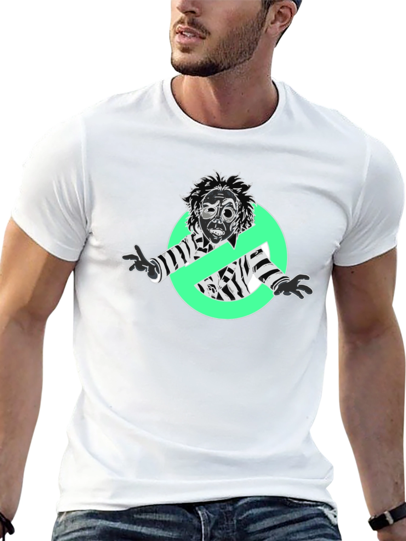 Beetlejuice Ghostbusters Mashup Black T-Shirt