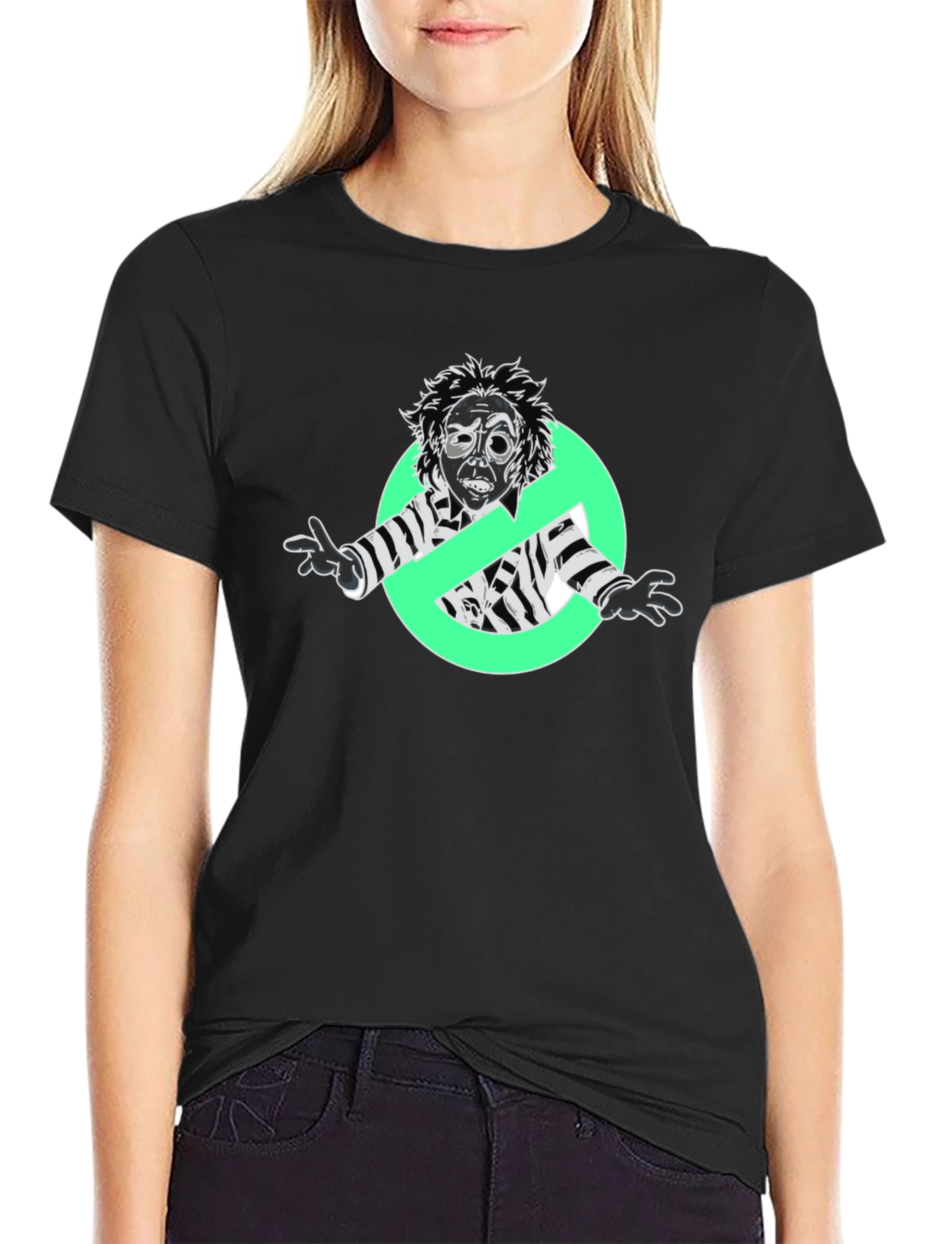Beetlejuice Ghostbusters Mashup Black T-Shirt