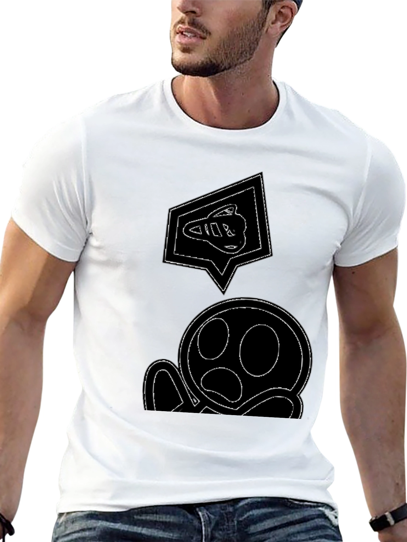 Funny Black Graphic Print T-Shirt