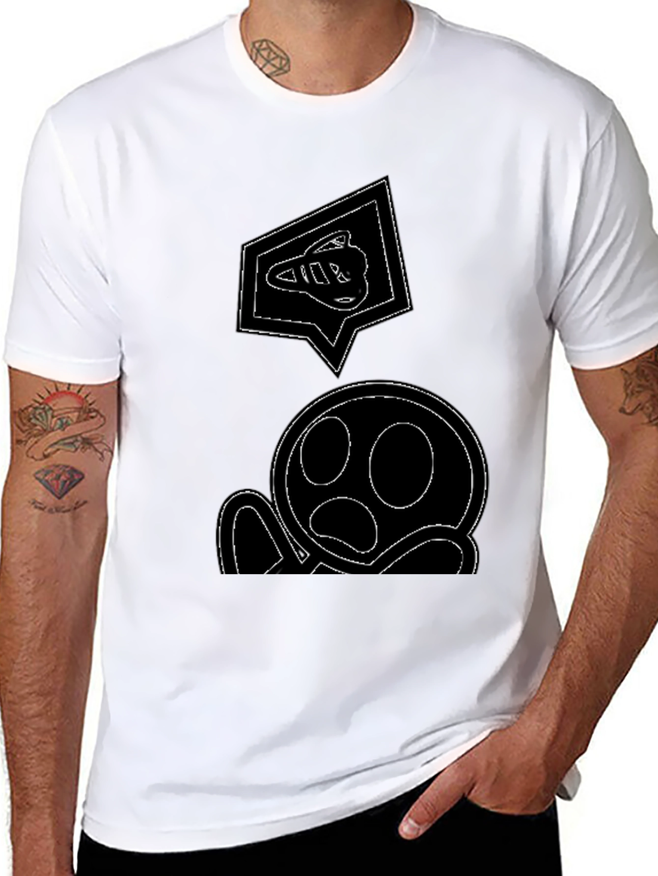 Funny Black Graphic Print T-Shirt