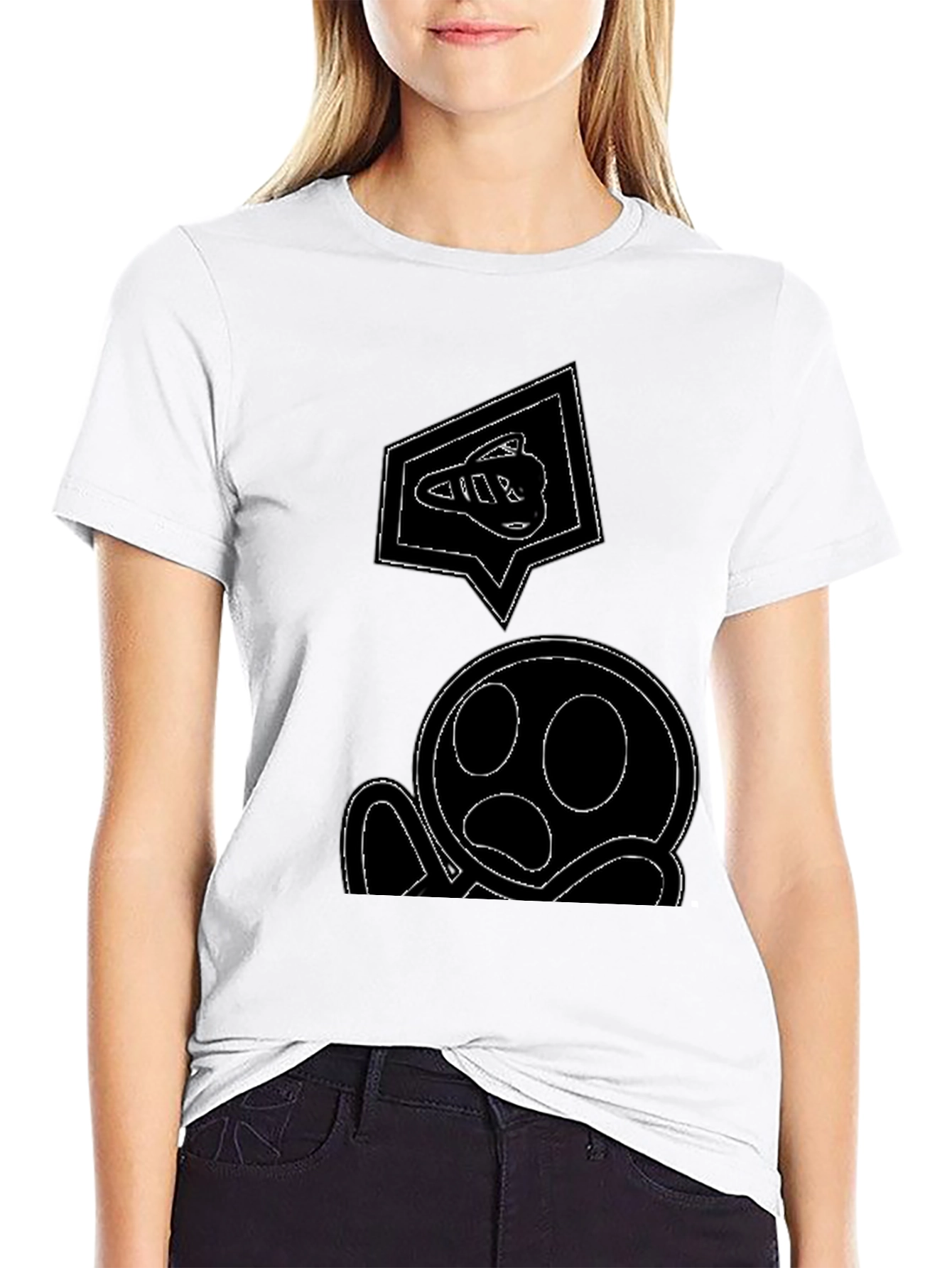 Funny Black Graphic Print T-Shirt