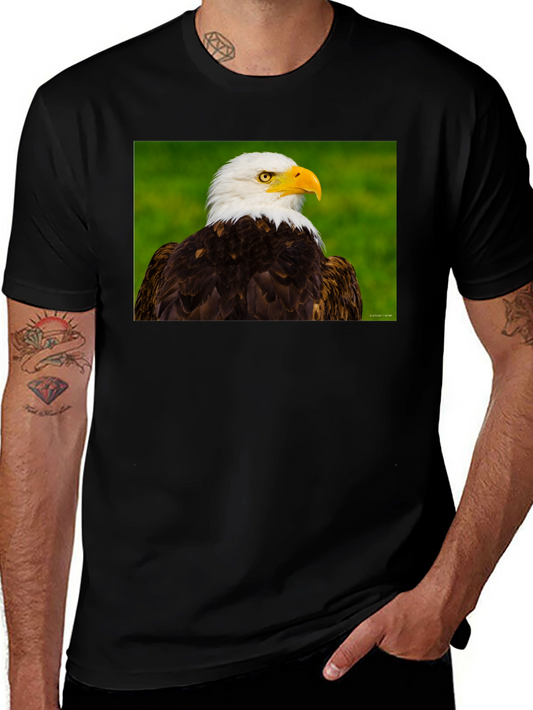 Bald Eagle Graphic Tee - Black Crew Neck